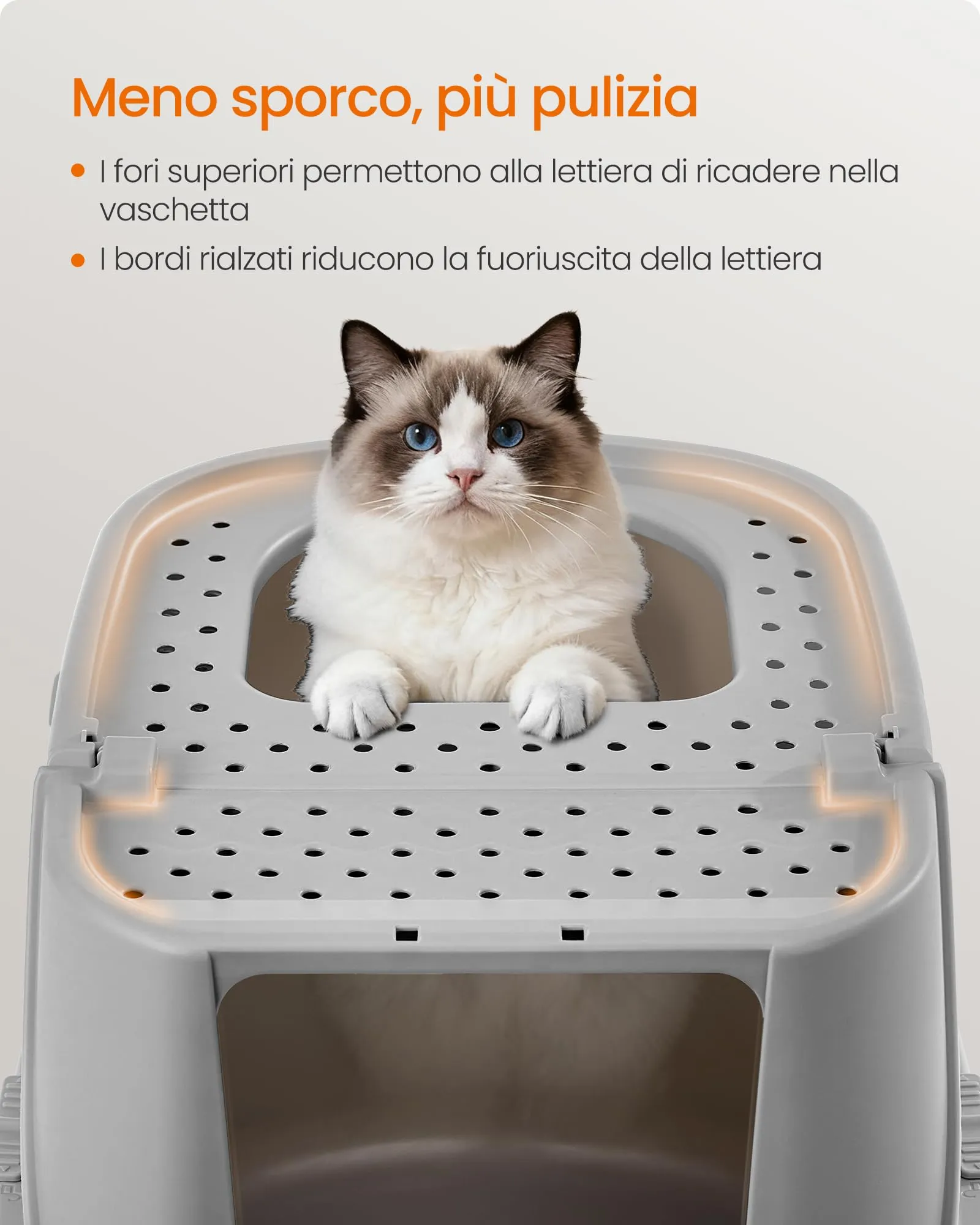 Feandrea Lettiera per Gatti XXL, Toilette per Gatti fino a 15 kg - immagine 5
