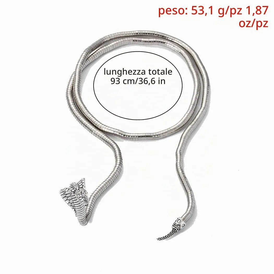 CHONGQILAO Collana a Serpente Pieghevole, Collana di Halloween Bracciale Serpente Braccialetto, Collane Femminili, Bendable Snake Necklace, Girocollo Donna Uomo, Halloween Accessori - immagine 7