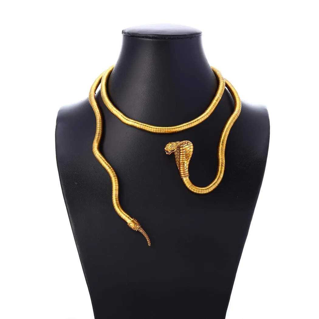 CHONGQILAO Collana a Serpente Pieghevole, Collana di Halloween Bracciale Serpente Braccialetto, Collane Femminili, Bendable Snake Necklace, Girocollo Donna Uomo, Halloween Accessori - immagine 2