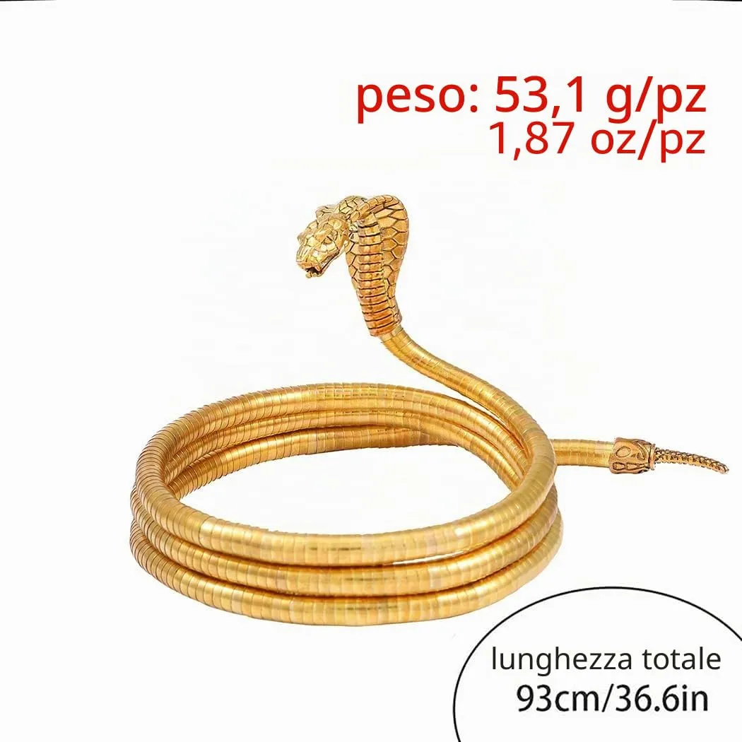 CHONGQILAO Collana a Serpente Pieghevole, Collana di Halloween Bracciale Serpente Braccialetto, Collane Femminili, Bendable Snake Necklace, Girocollo Donna Uomo, Halloween Accessori - immagine 7