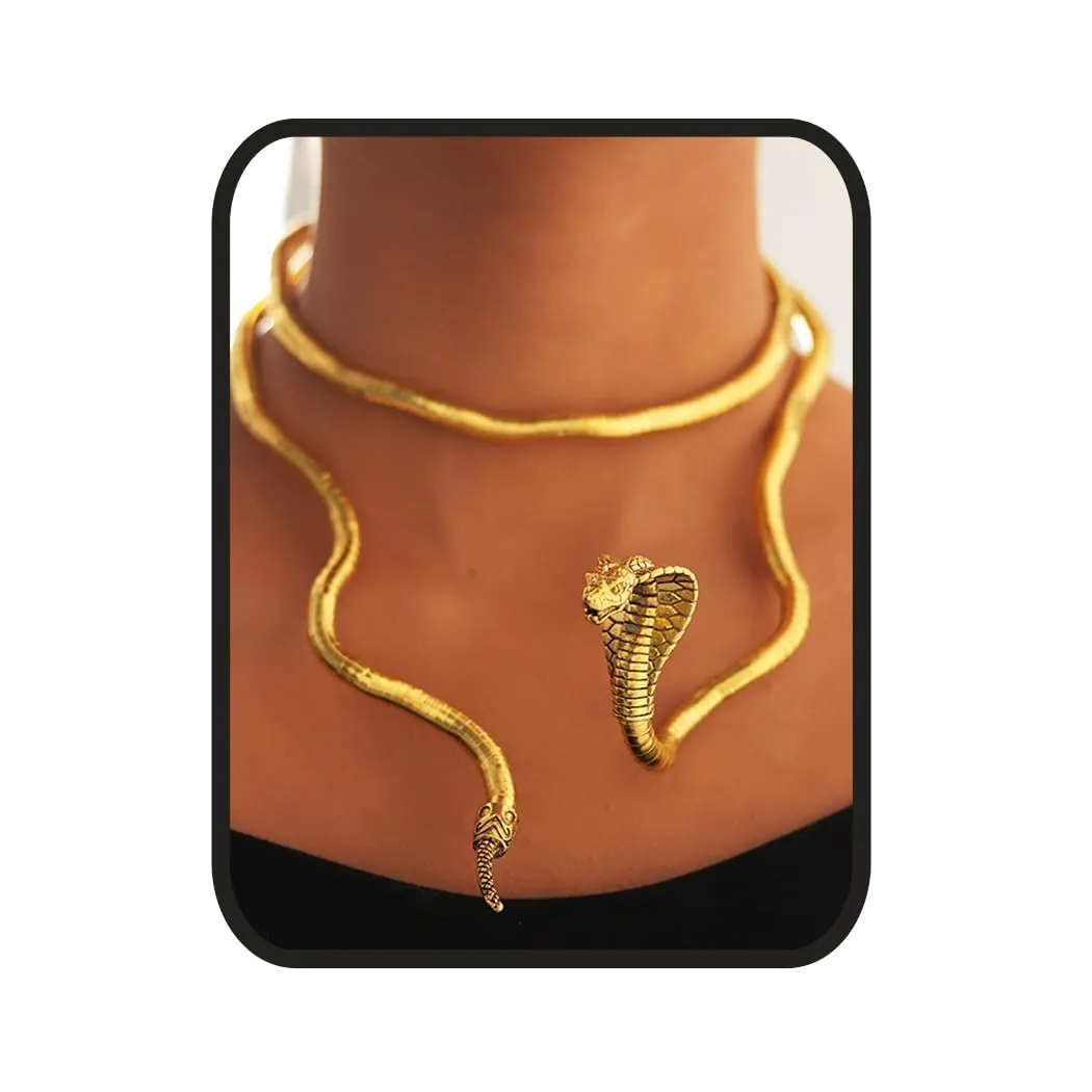 CHONGQILAO Collana a Serpente Pieghevole, Collana di Halloween Bracciale Serpente Braccialetto, Collane Femminili, Bendable Snake Necklace, Girocollo Donna Uomo, Halloween Accessori - immagine 8