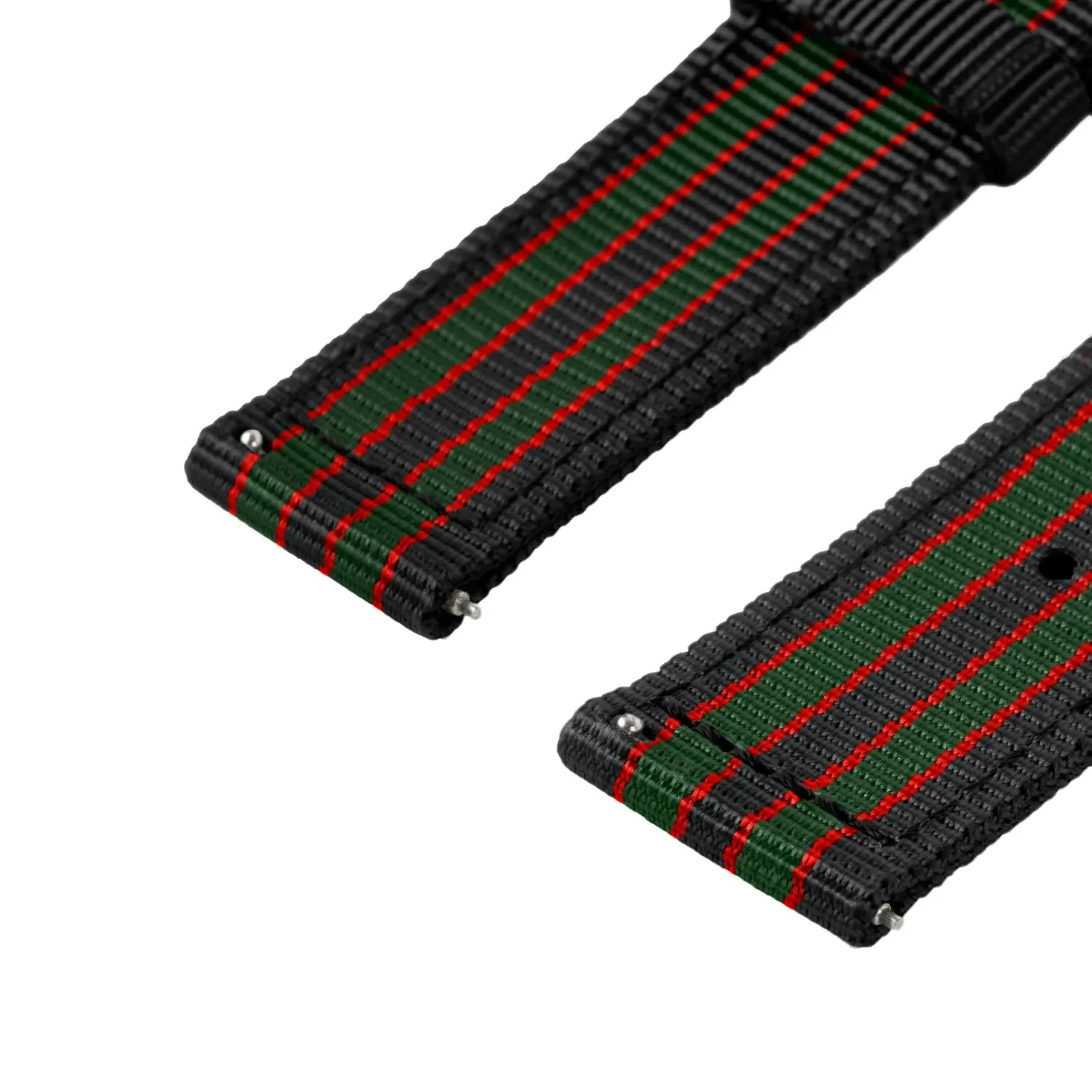 Archer Watch Straps - Cinturini in Nylon Premium a Sgancio Rapido (Nero, Rosso e Verde, 22mm) - immagine 7