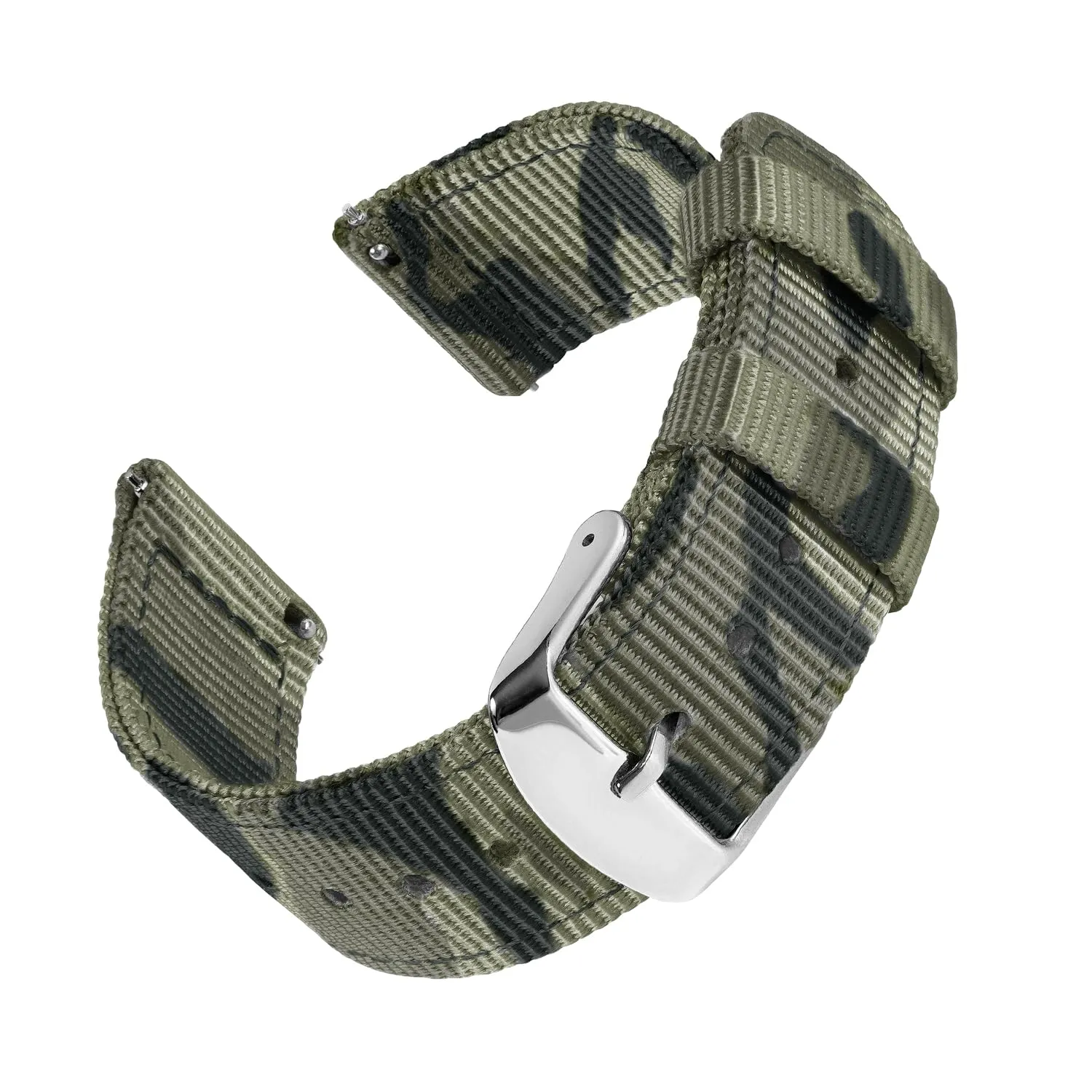 Archer Watch Straps - Cinturini in Nylon Premium a Sgancio Rapido (Mimetico Verde, 22mm) - immagine 1