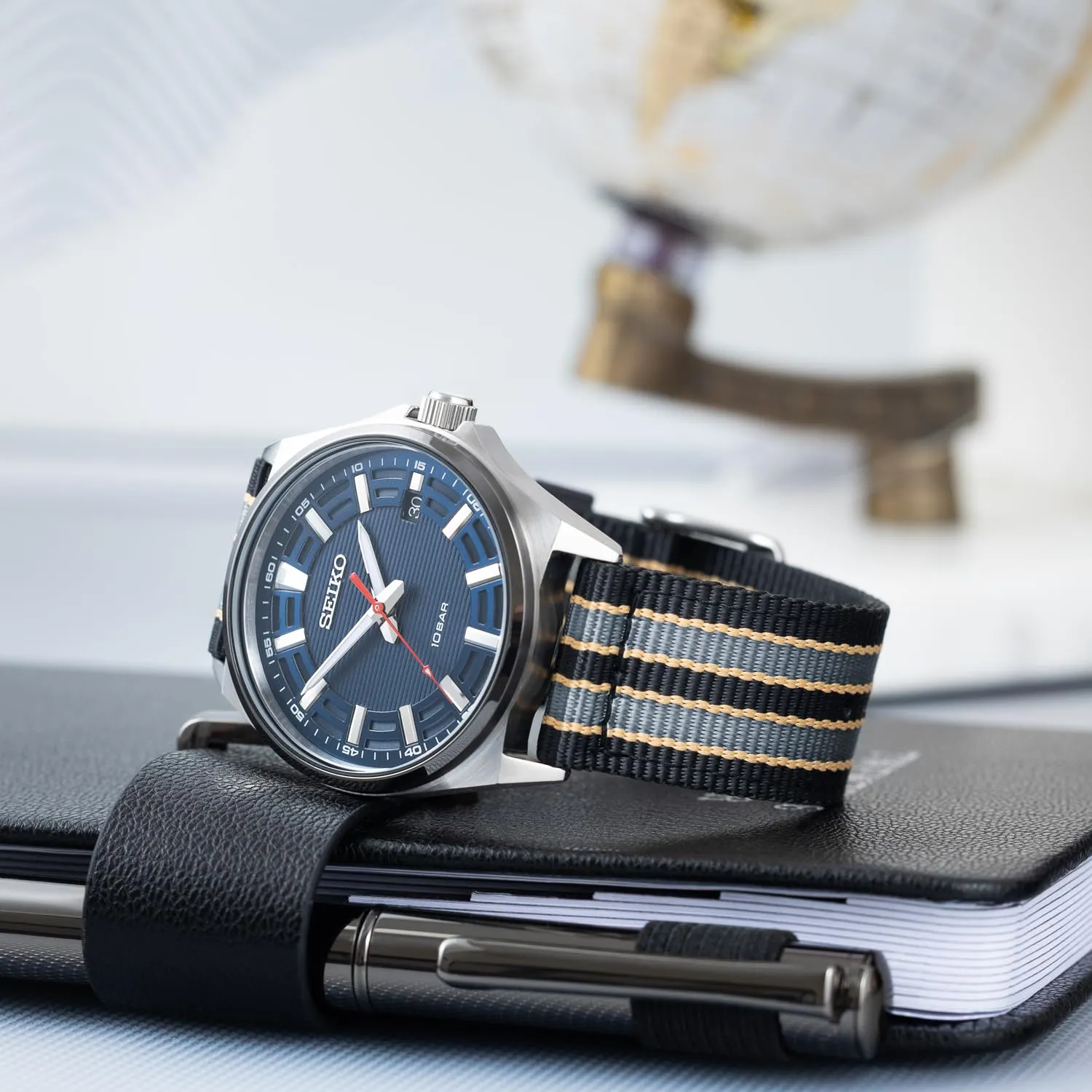 Archer Watch Straps - Cinturini in Nylon Premium a Sgancio Rapido (Nero, Grigio e Giallo, 18mm) - immagine 3