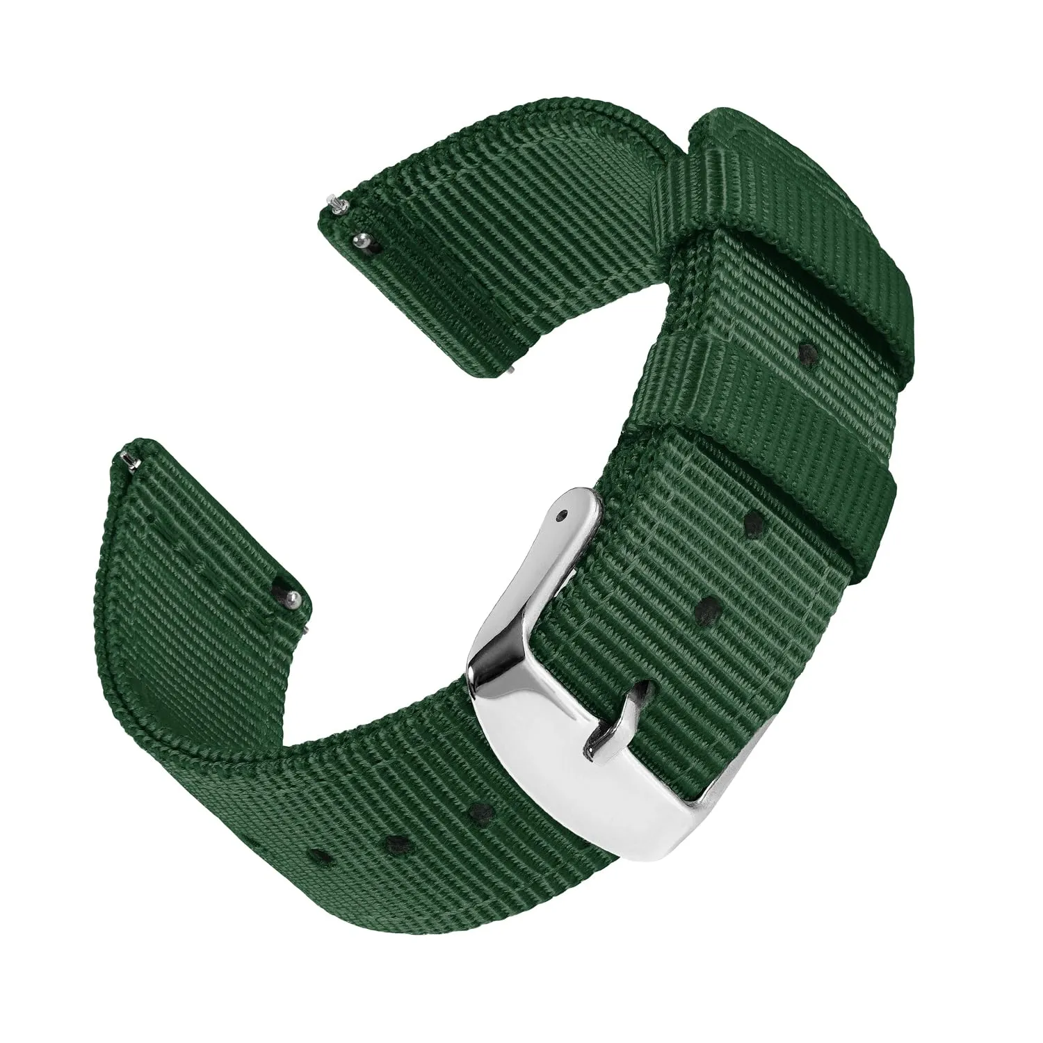 Archer Watch Straps - Cinturini in Nylon Premium a Sgancio Rapido (Verde Foresta, 22mm) - immagine 1