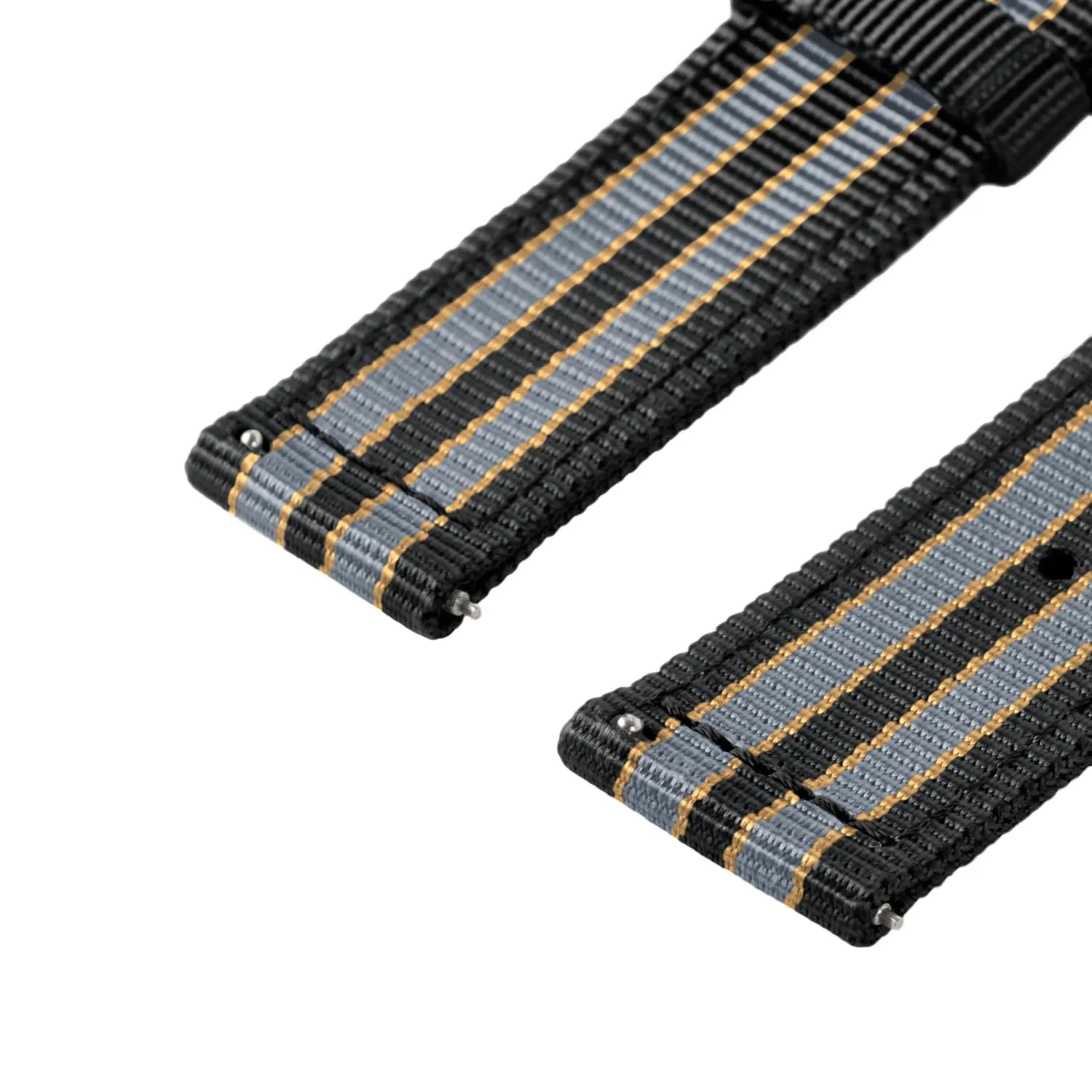 Archer Watch Straps - Cinturini in Nylon Premium a Sgancio Rapido (Nero, Grigio e Giallo, 20mm) - immagine 7