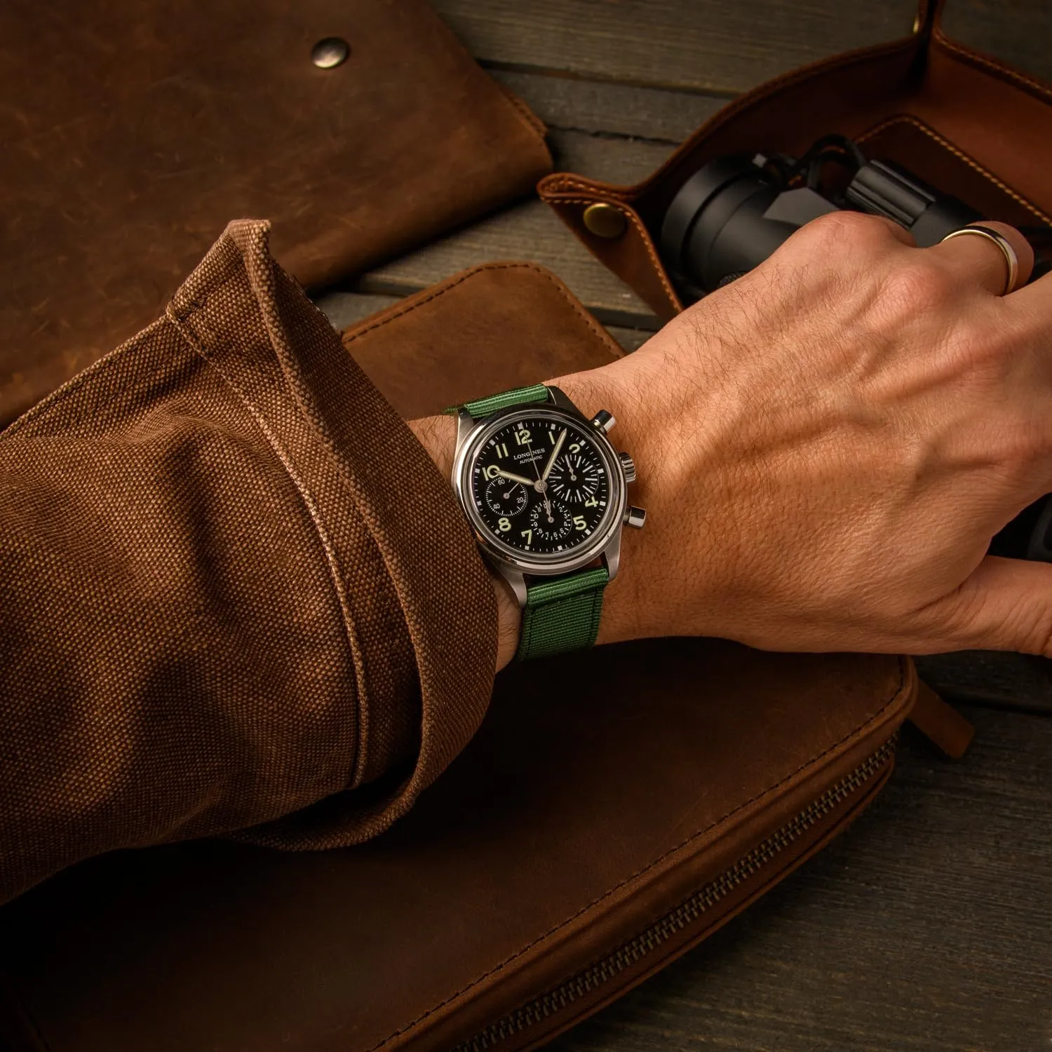 Archer Watch Straps - Cinturini in Nylon Premium a Sgancio Rapido (Verde Foresta, 18mm) - immagine 2