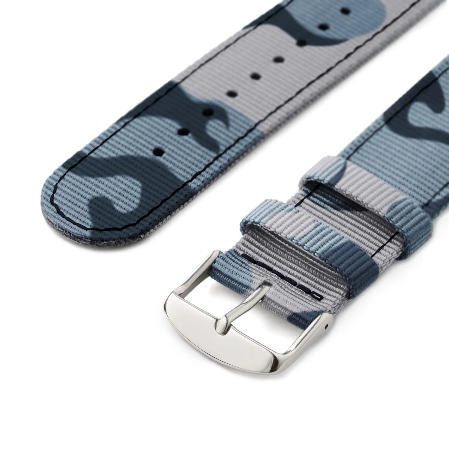 Archer Watch Straps - Cinturini in Nylon Premium a Sgancio Rapido (Mimetico Blu, 18mm) - immagine 5