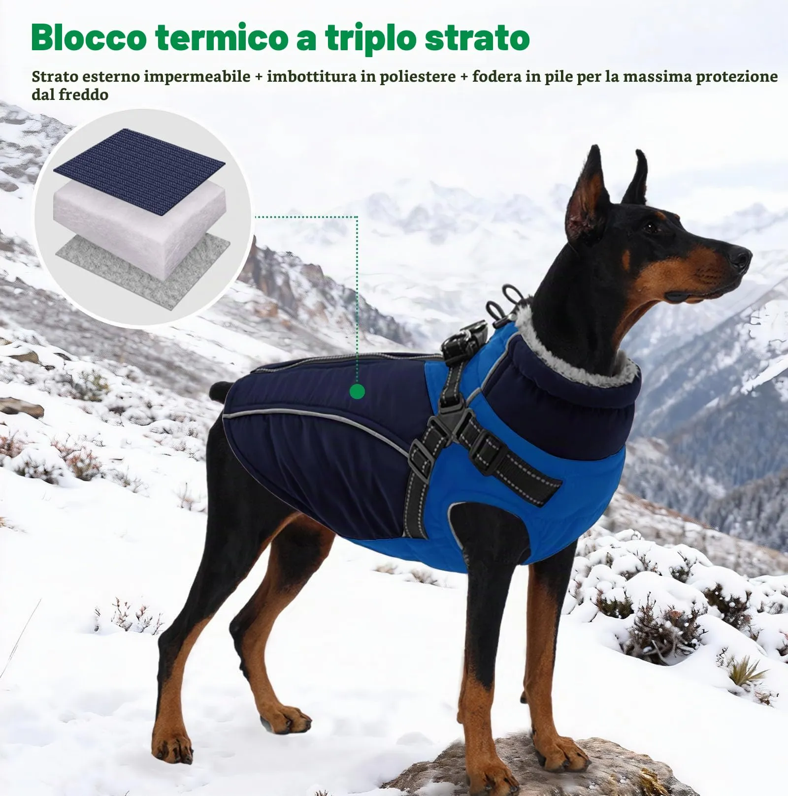 KONVINIT Cappotti e Giubbotti per Cani,Cappotto per Cani Taglia Grande - immagine 6