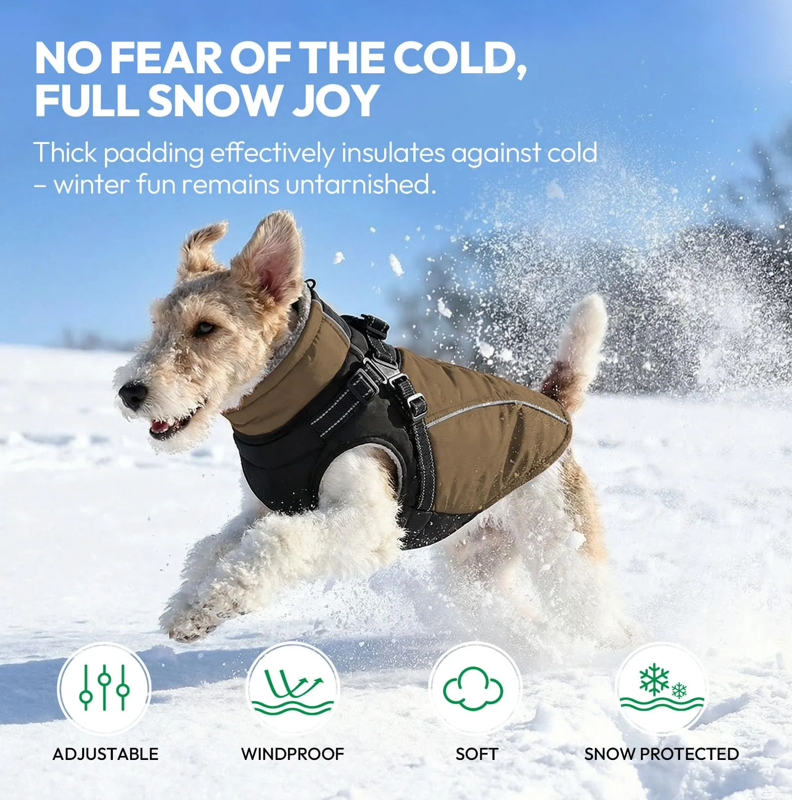 KONVINIT Cappotto Invernale per Cani con Pettorina - Giacca Impermeabile - immagine 2
