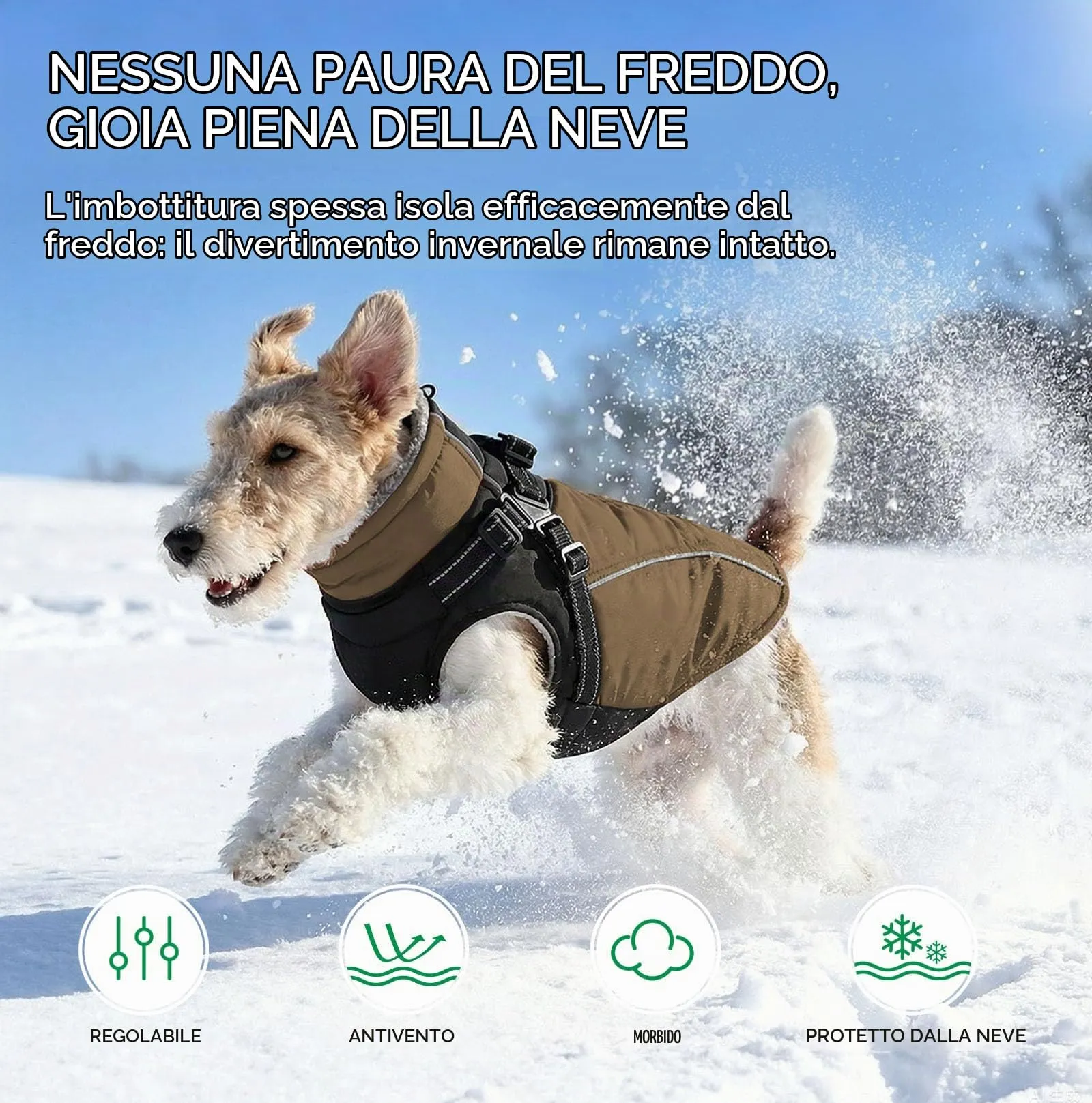 KONVINIT Giubbotto Invernale per Cani - Cappotto con Pettorina Integrata - immagine 2