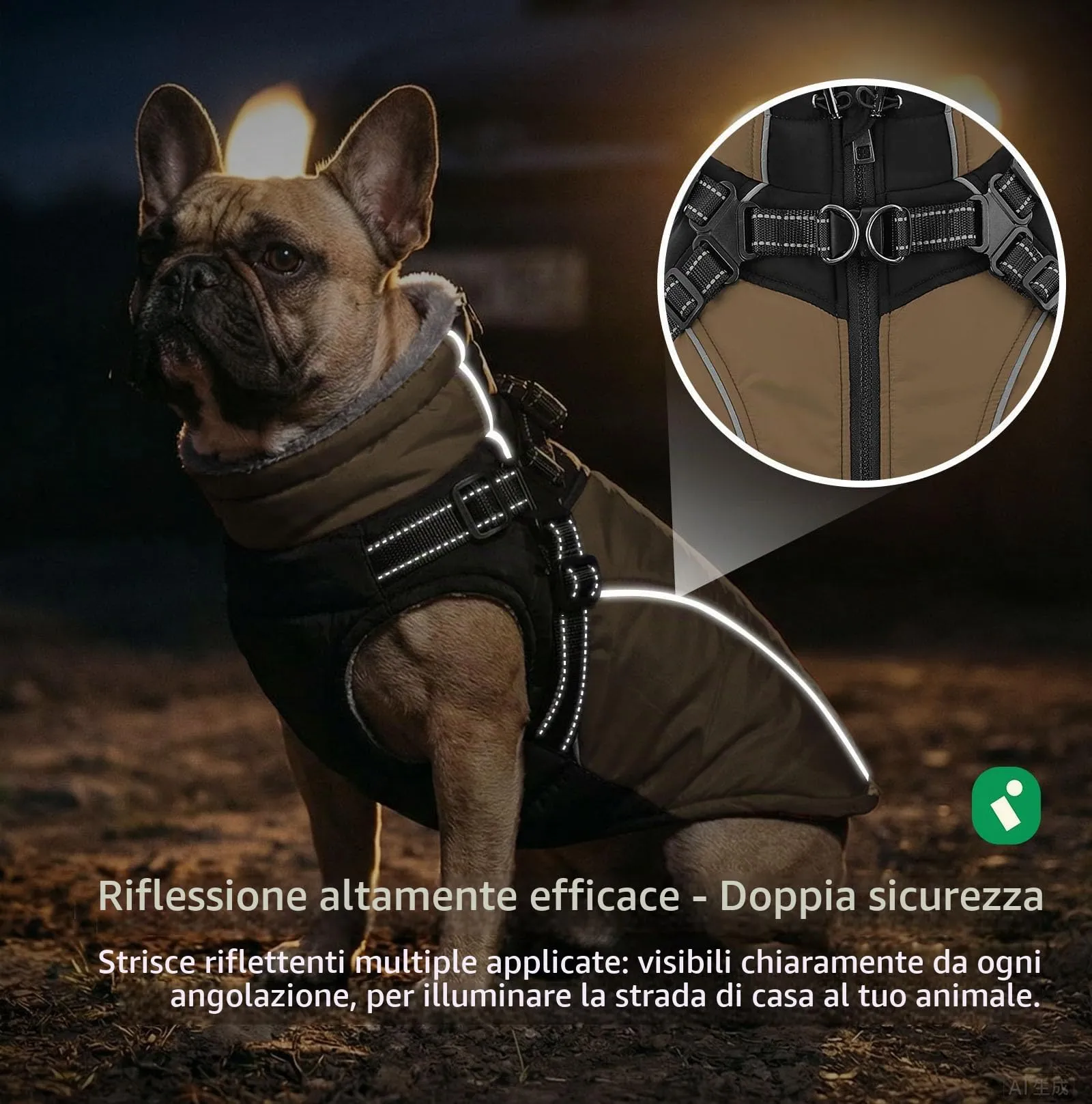 KONVINIT Cappottino Cane Taglia Piccola con Pettorina Integrata - Giubbotto - immagine 5