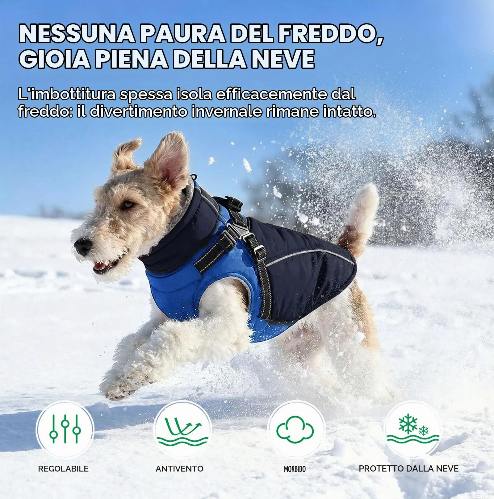 KONVINIT Cappottino Cane Media Giacca Invernale con Pettorina Integrata - immagine 2