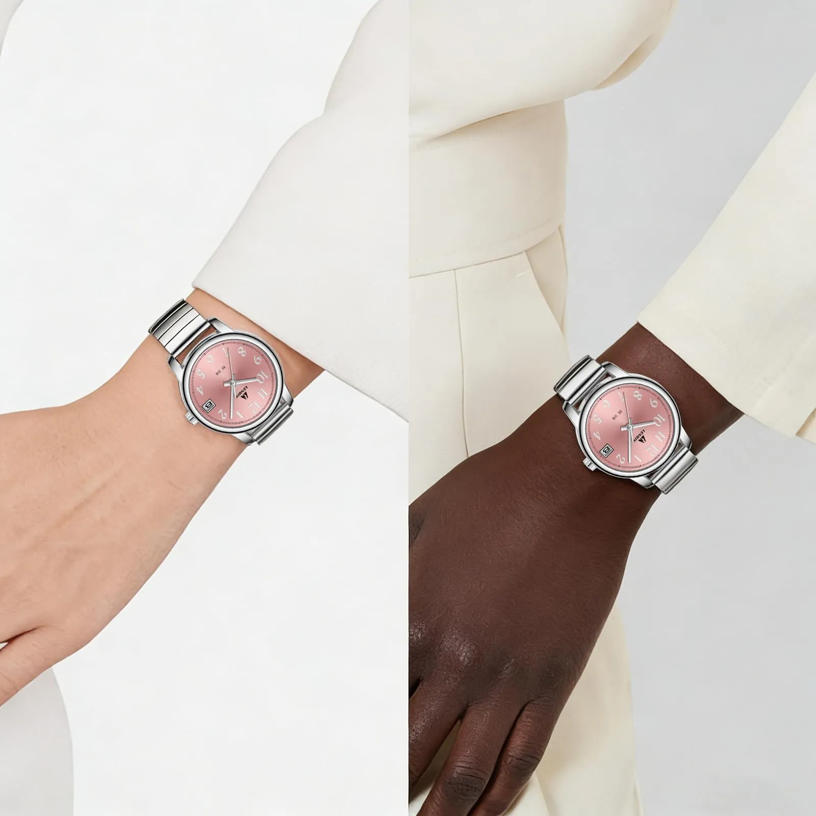 LN LENQIN Orologio Donna Acciaio Inossidabile Analogico Quarzo 3ATM - immagine 5