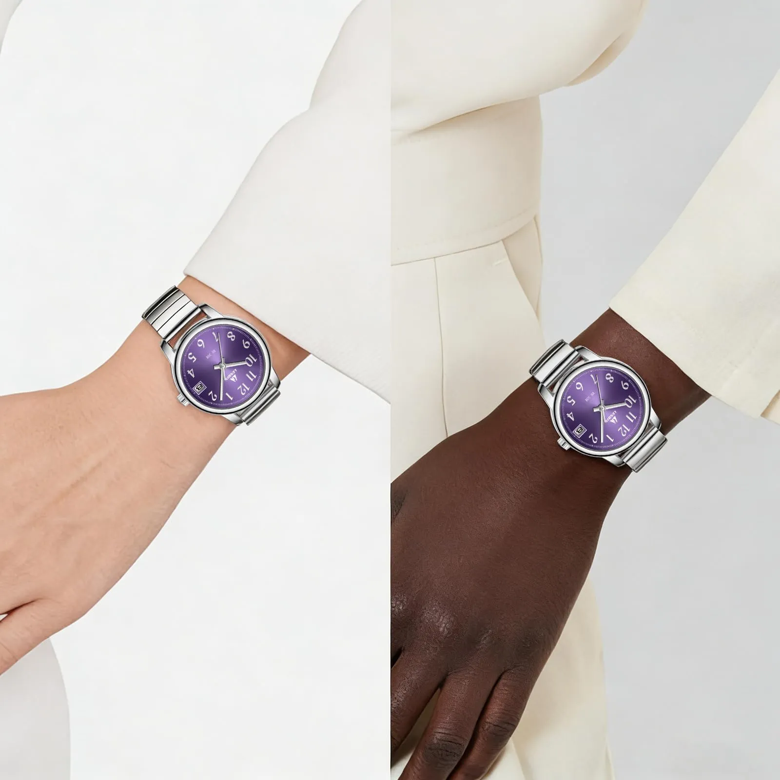 LN LENQIN Orologio Donna Acciaio Inossidabile Analogico Quarzo 3ATM - immagine 5
