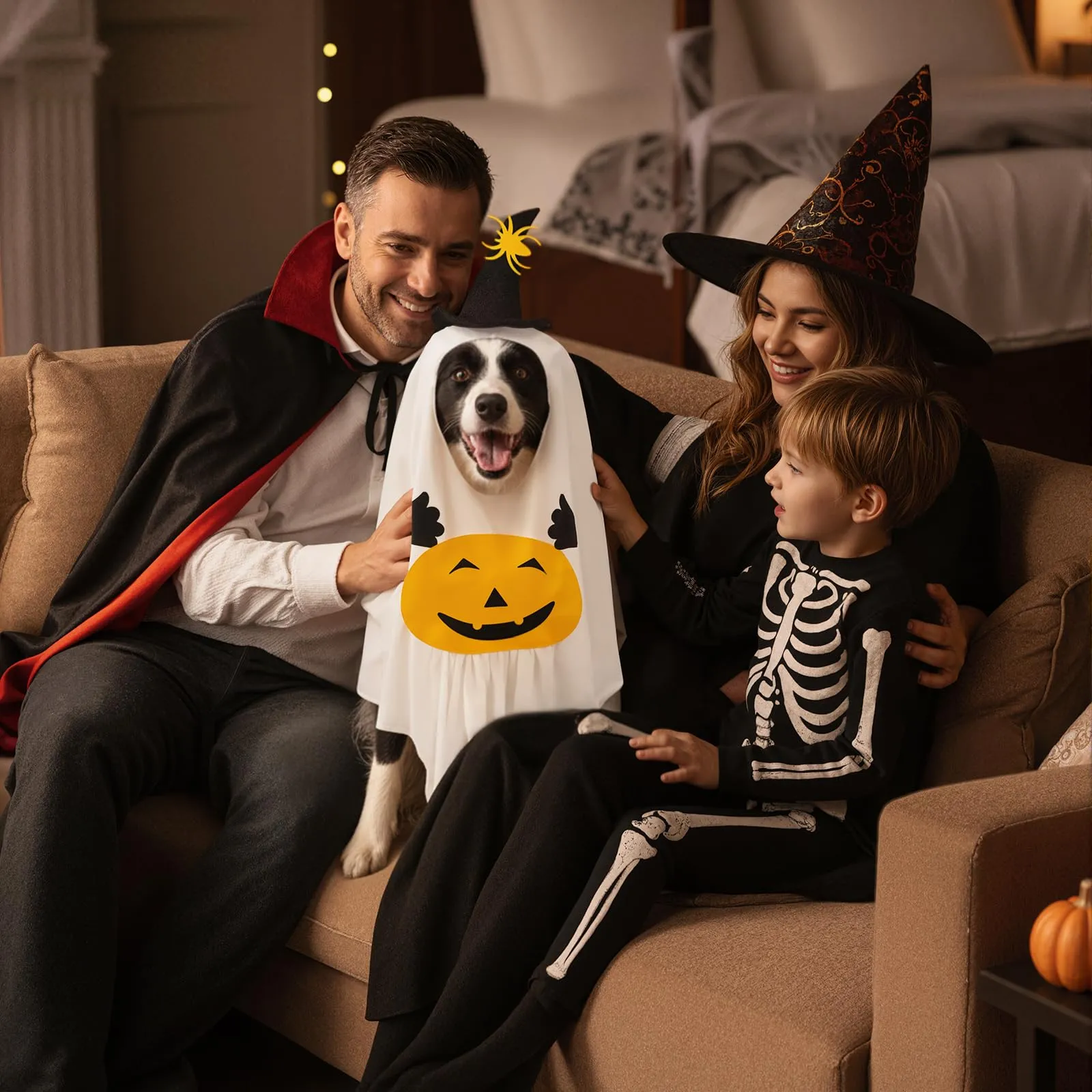 Shyllin Vestiti Cosplay per Animali Domestici, Halloween Animali Domestici Costumi, Vestiti per per Cani Gatti (Pumpkin, L) - immagine 6