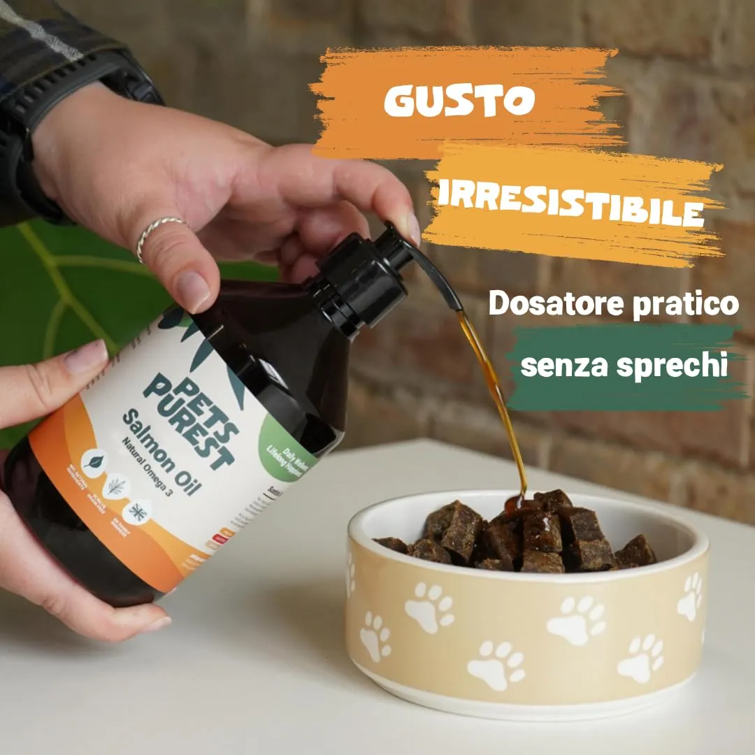 Pets Purest Olio di salmone per cani e gatti 1000 ml – Olio di salmone norvegese puro con Omega 3-6-9 e vitamina E – Supporta pelle, pelliccia, articolazioni e sistema immunitario – 100% naturale - immagine 7