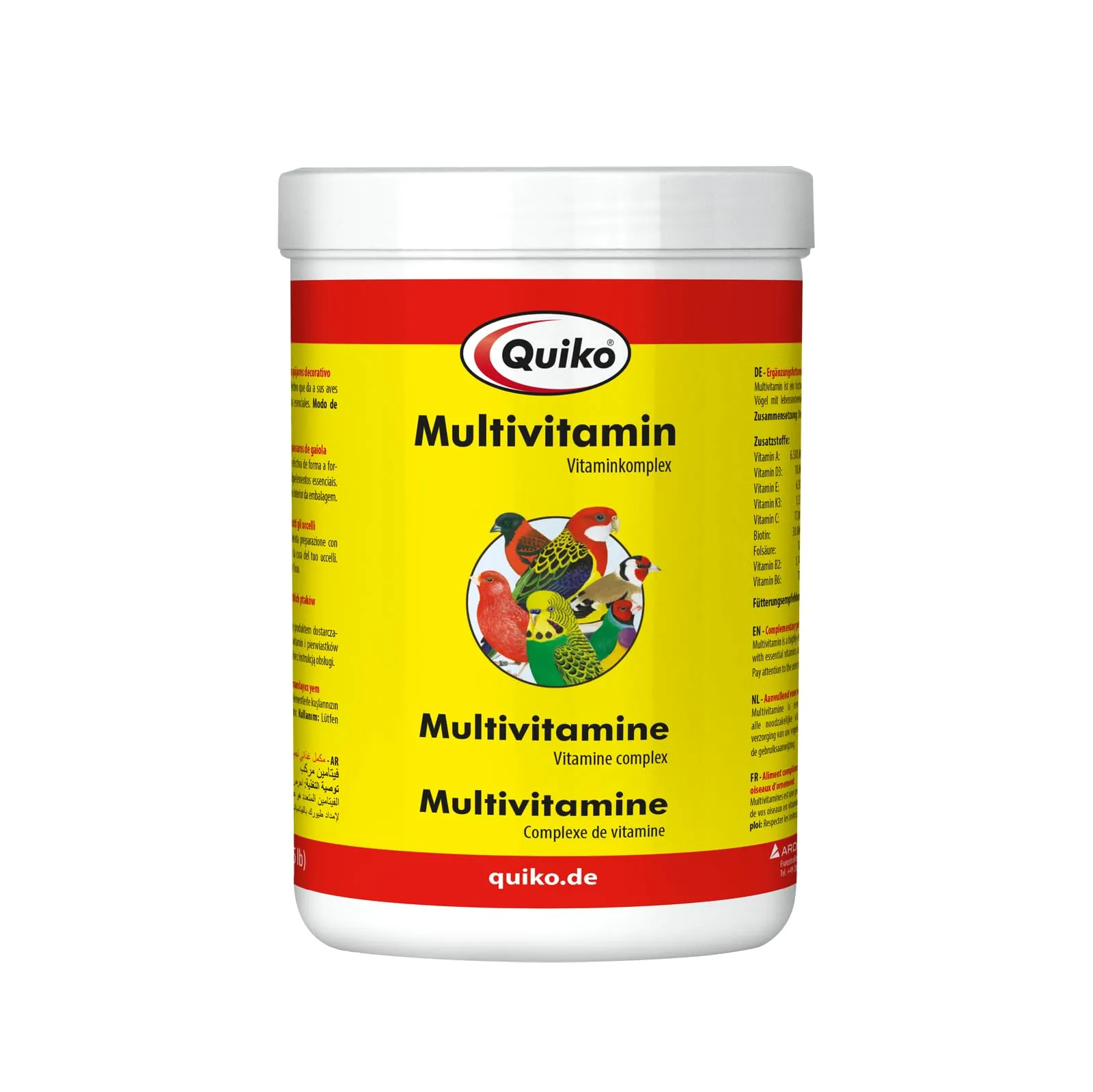 Quiko Multivitamin 750g complesso vitaminico per fornire a tutte le specie di uccelli ornamentali importanti vitamine in polvere - immagine 1