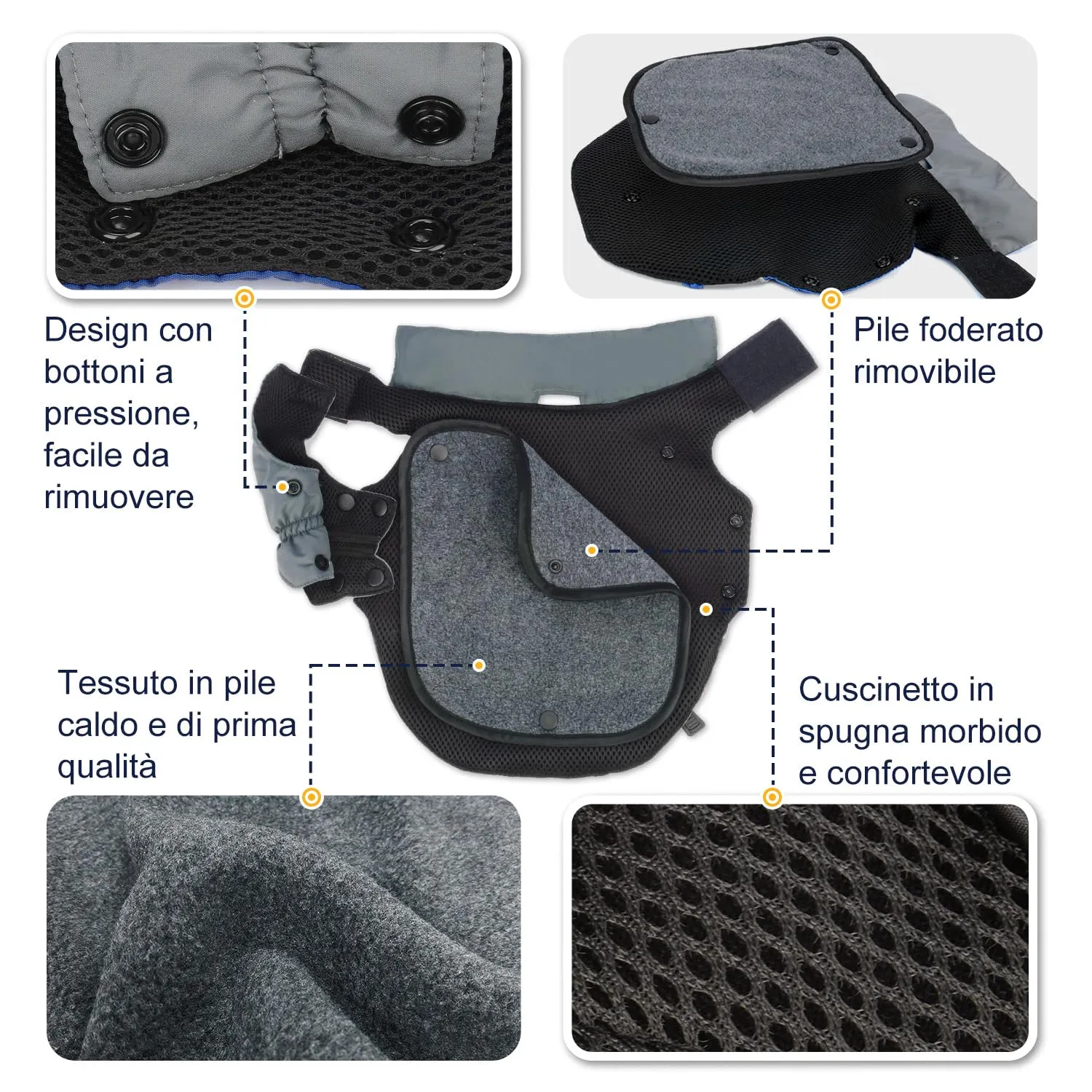 PETLOFT Giacca Invernale per Cani, Resistente Cappotto Invernale Riflettente con Fodera in pile Rimovibile - immagine 4