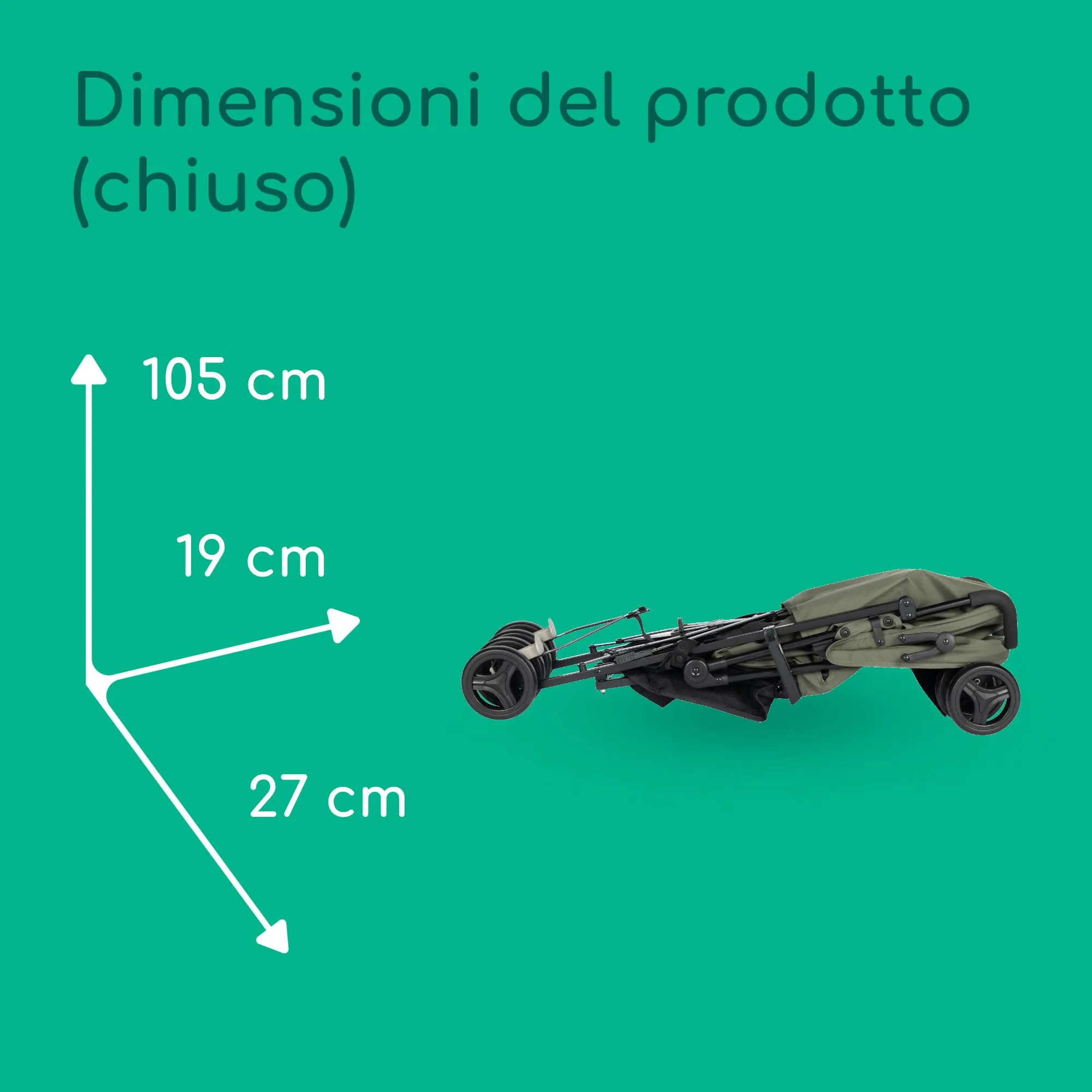 Bebeconfort Rainbow Passeggino Leggero, 6-22 kg, Mineral Green - immagine 7