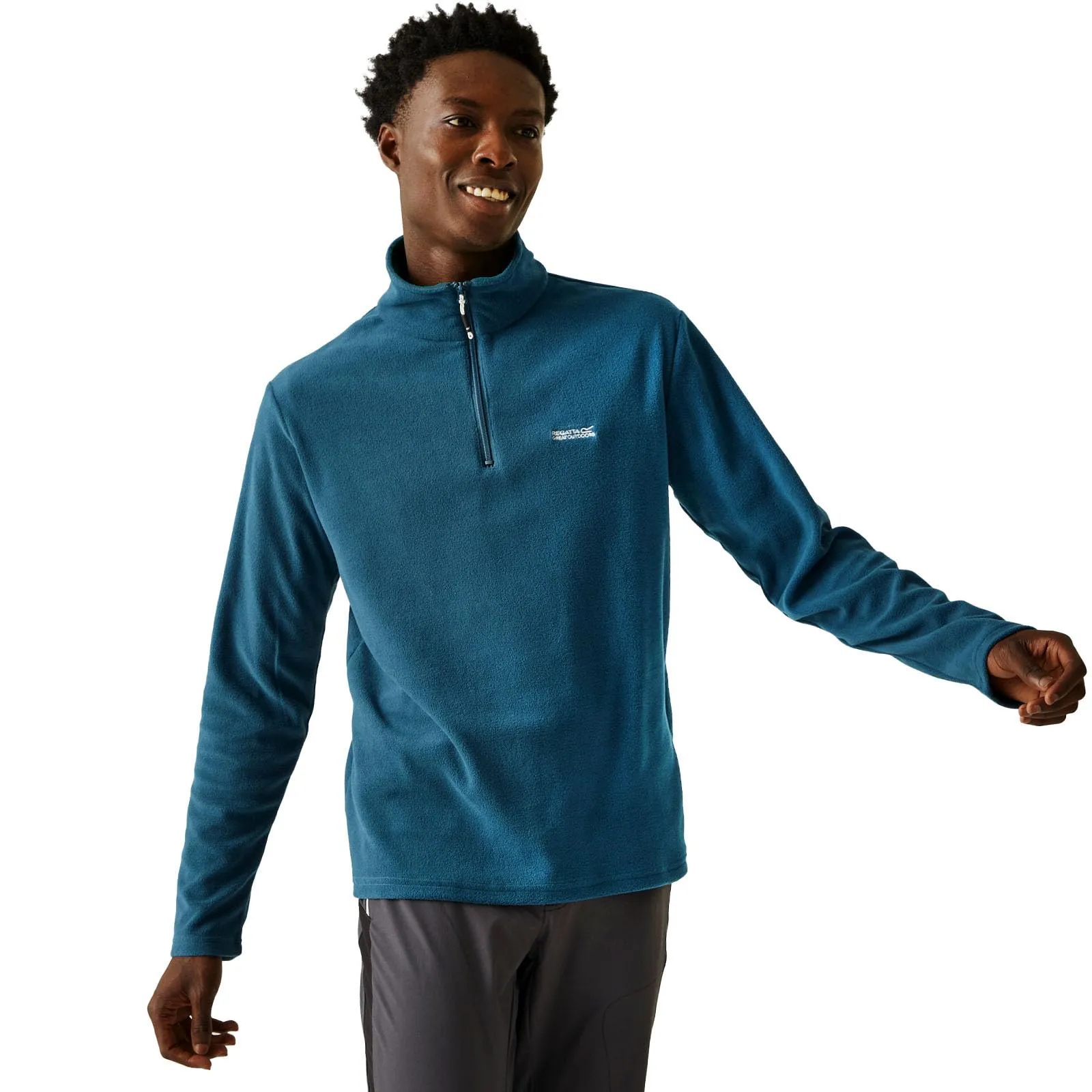 Regatta Thompson - Pullover Leggero da Uomo in Pile con Mezza Zip, Blu Marocchino., 3XL - immagine 4