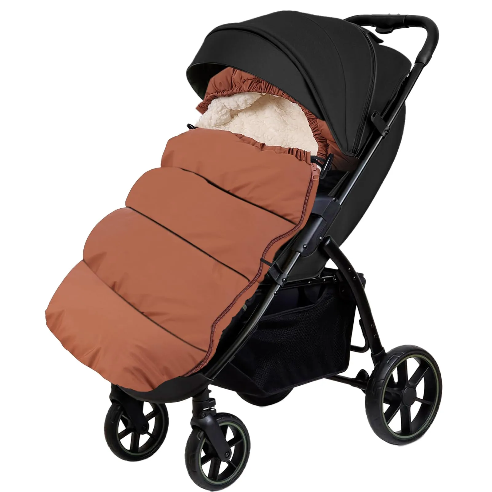 Aloskart Sacco Passeggino Invernale Universale, 100cm Lunghezza, Marrone - immagine 1