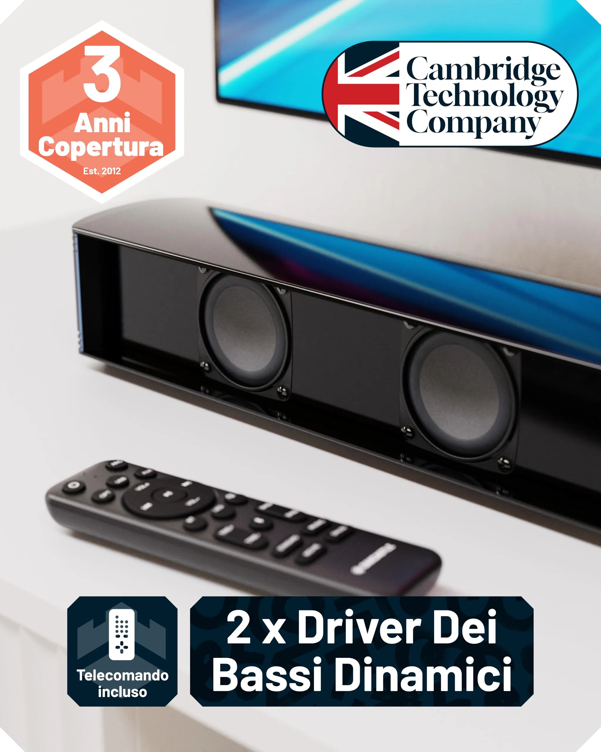 Oakcastle SB80 120W Soundbar Home Theater a 2 Vie Style con Bluetooth - immagine 3