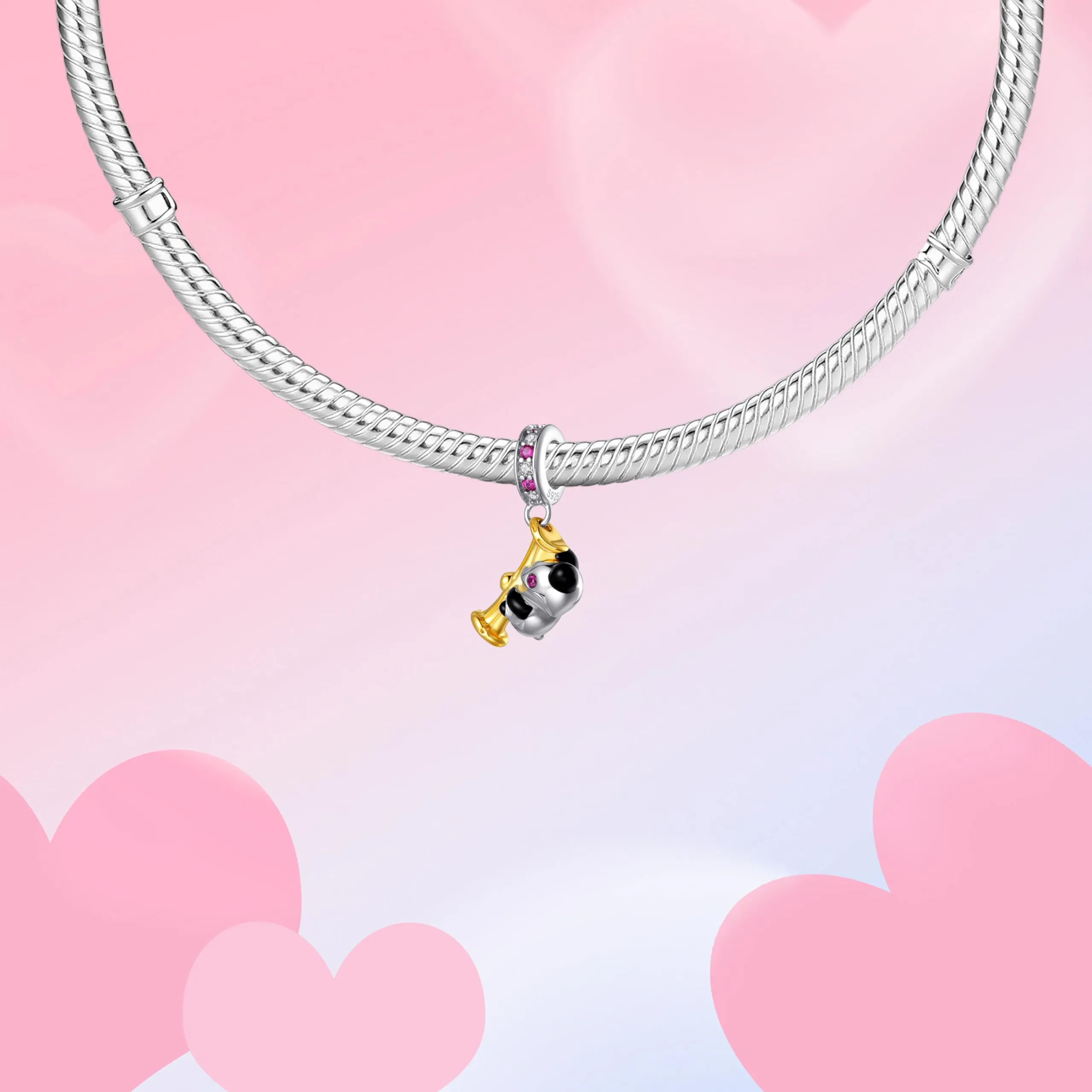 XWN Ciondolo Argento Sterling 925 con Cubic Zirconia Pendenti per Pandora Braccialetti, Compatibile con Braccialetti e Collane europei, perfetto Regali per Moglie e Ragazze - immagine 2