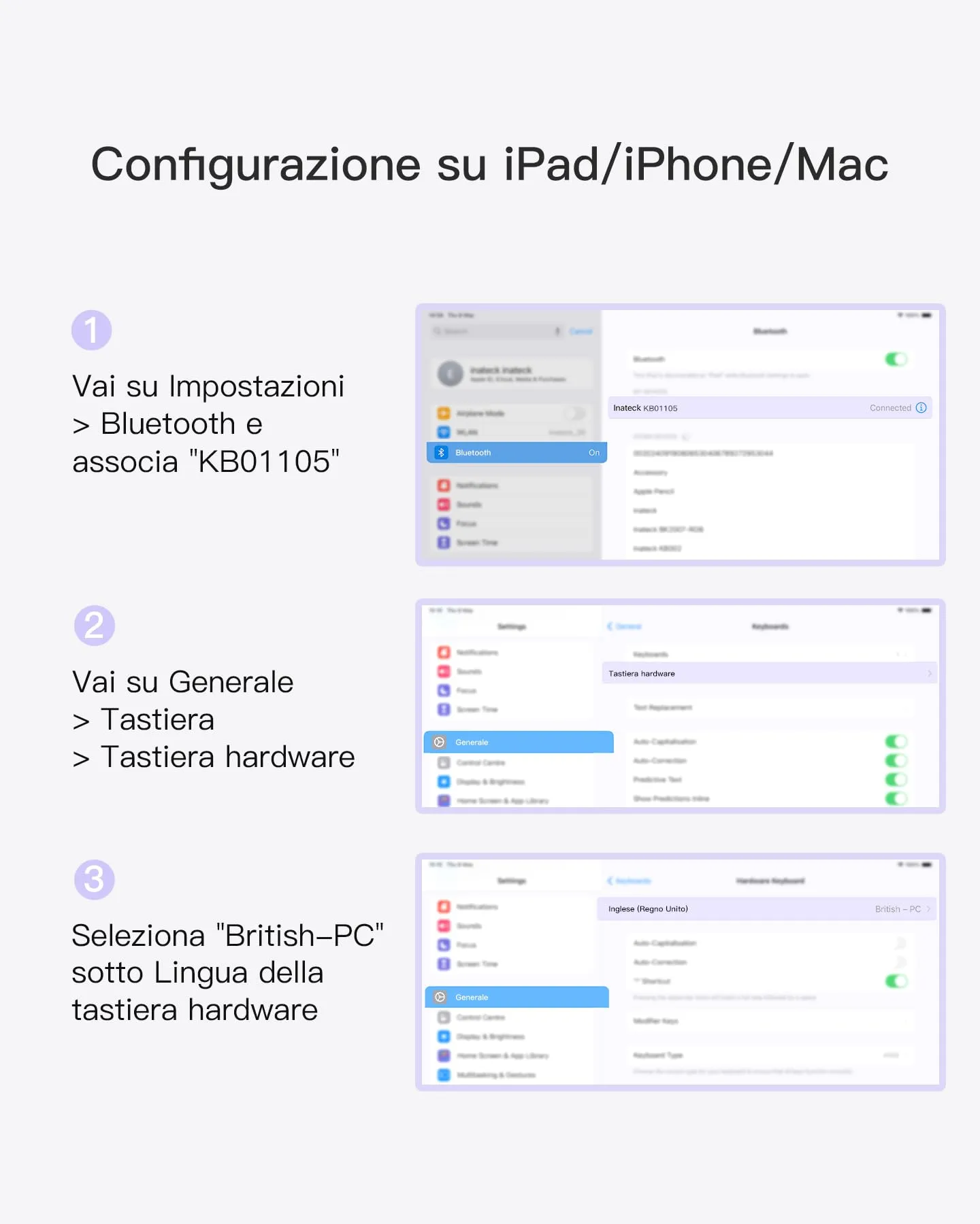 Inateck Tastiera iPad Ultrasottile con Touchpad, Bluetooth 3 Canali - immagine 2