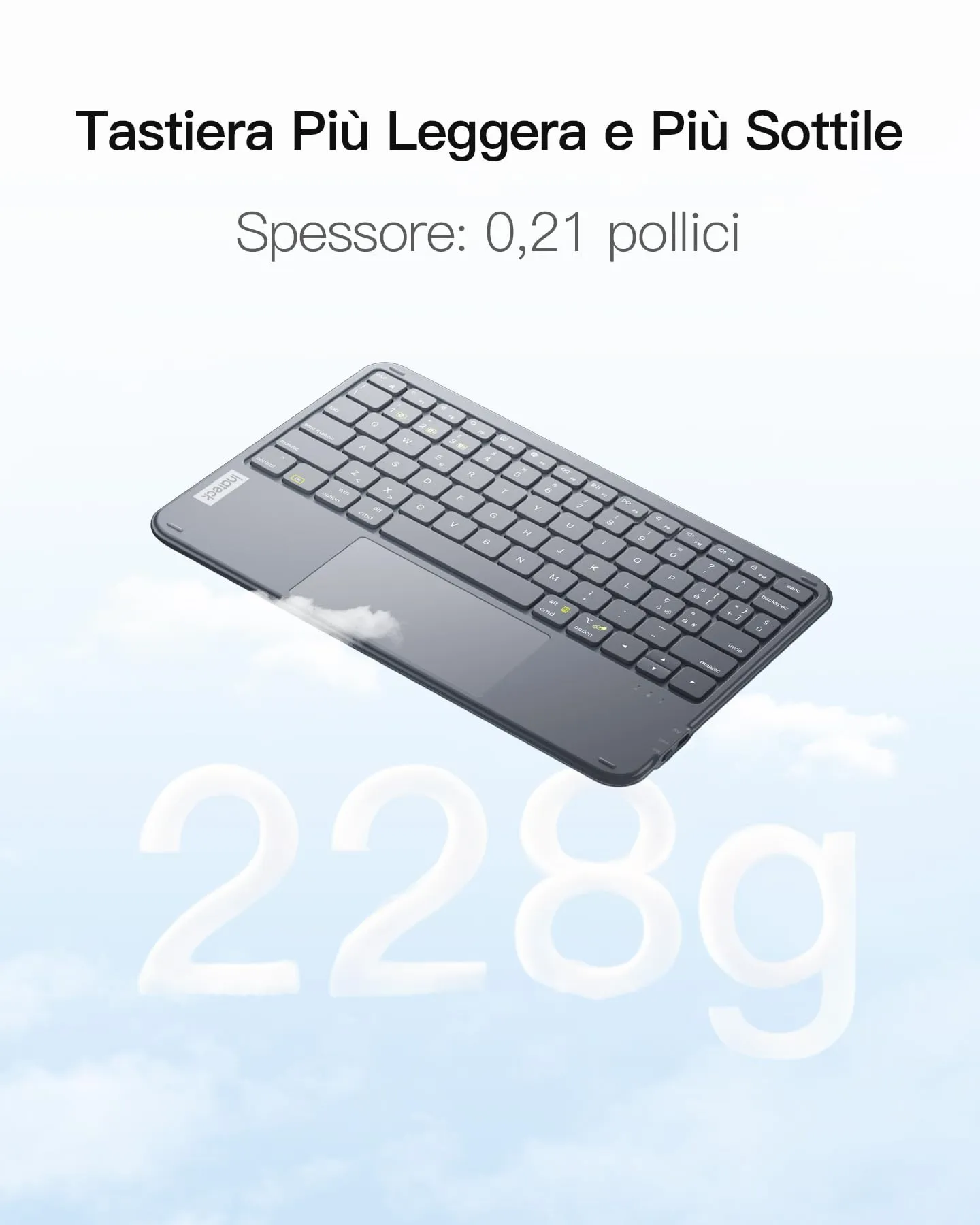 Inateck Tastiera iPad Ultrasottile con Touchpad, Bluetooth 3 Canali - immagine 4