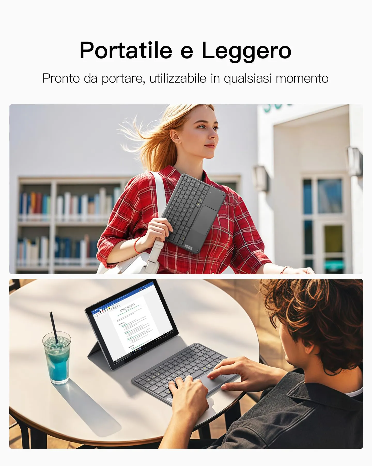 Inateck Tastiera iPad Ultrasottile con Touchpad, Bluetooth 3 Canali - immagine 8