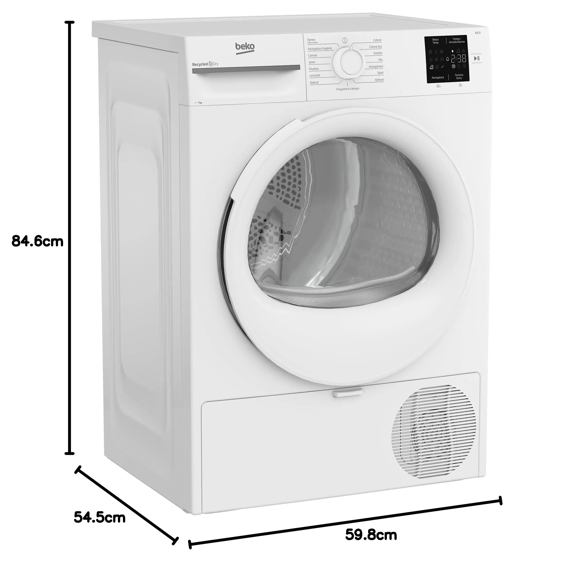 Beko BMT73EW - Asciugatrice a Libera Installazione 7 Kg, Classe D - immagine 7
