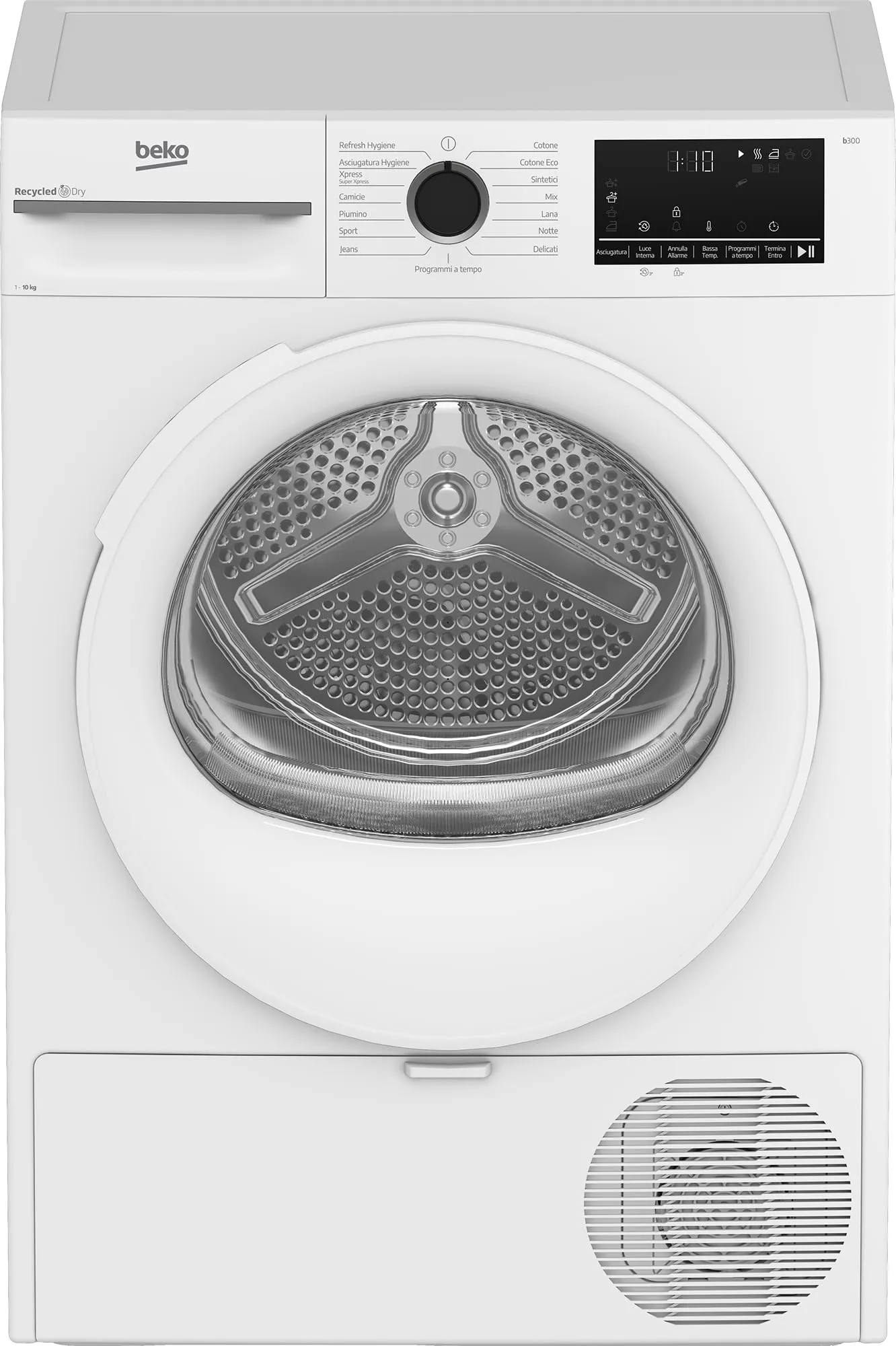 Beko BMT104EW – Asciugatrice a Libera Installazione 10 Kg, Motore Inverter, Classe C, SteamCure, 15 Programmi, Display XL, Bianco – 84,6 x 59,8 x 67,2 cm (AxLxP) - immagine 1