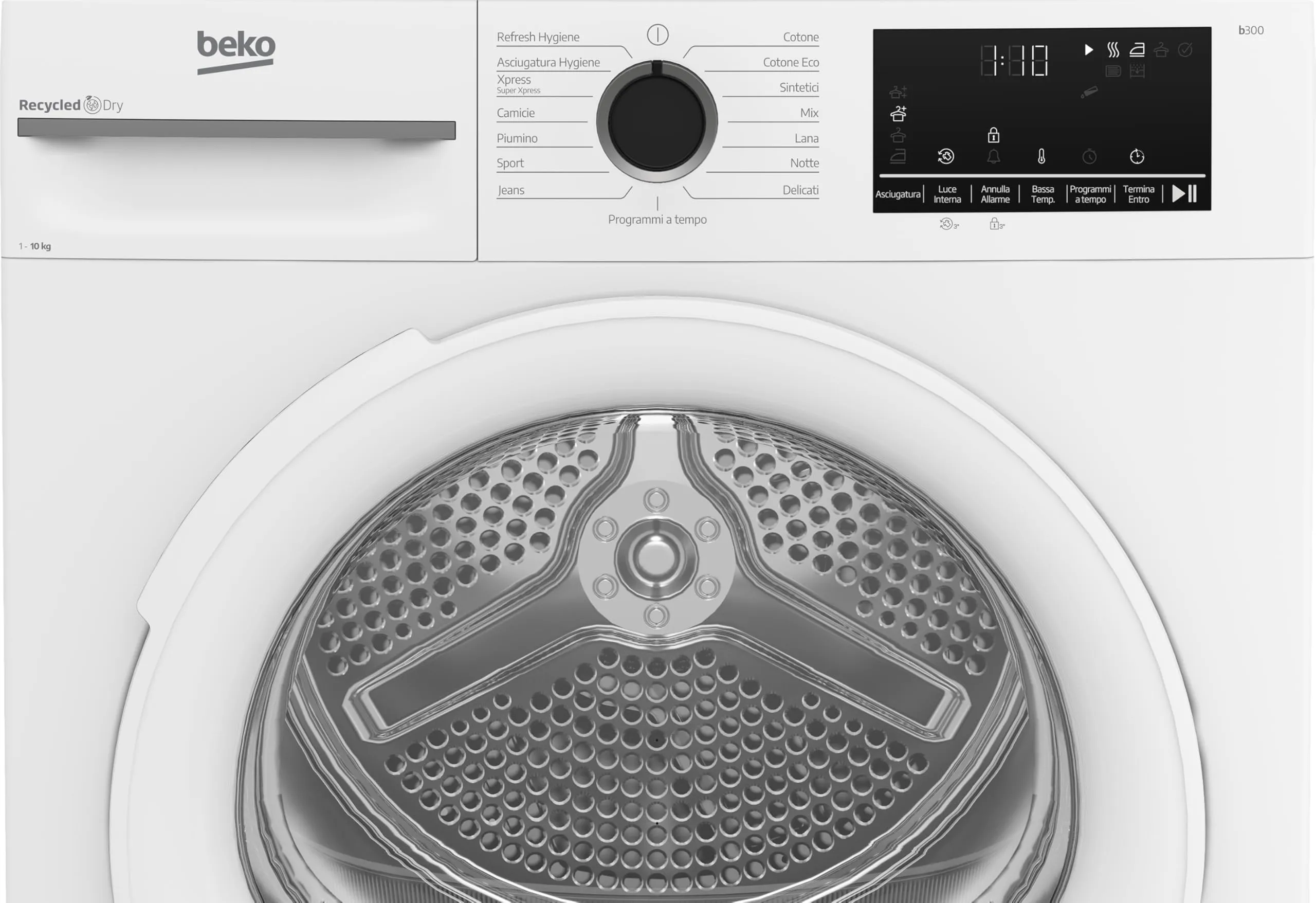 Beko BMT104EW – Asciugatrice a Libera Installazione 10 Kg, Motore Inverter, Classe C, SteamCure, 15 Programmi, Display XL, Bianco – 84,6 x 59,8 x 67,2 cm (AxLxP) - immagine 4