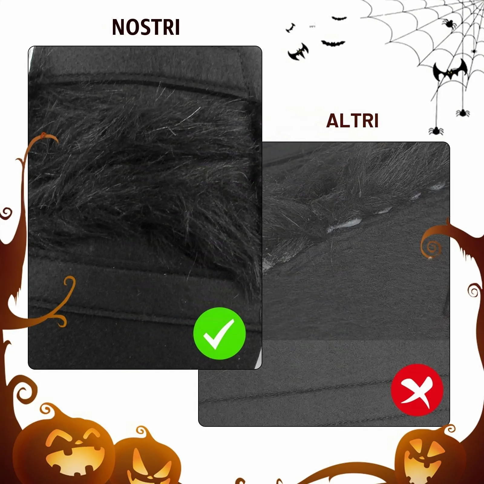 Xbessc Costume da Ragno per Cane Gatto Nero Costume da Ragno di Furry Scary - immagine 5