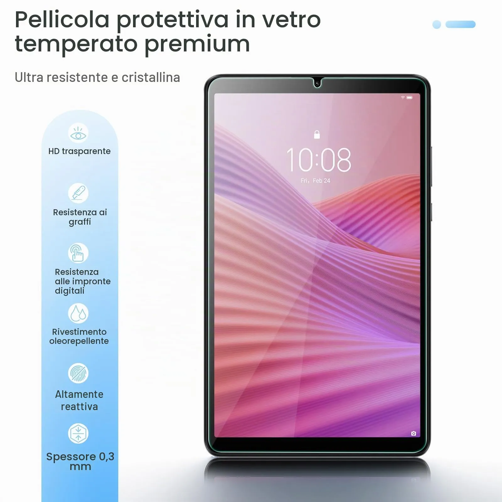 Gerutek 2 Pezzi Pellicola Protettiva per Lenovo Tab One/Tab K9 8.7'' 2025 - immagine 3