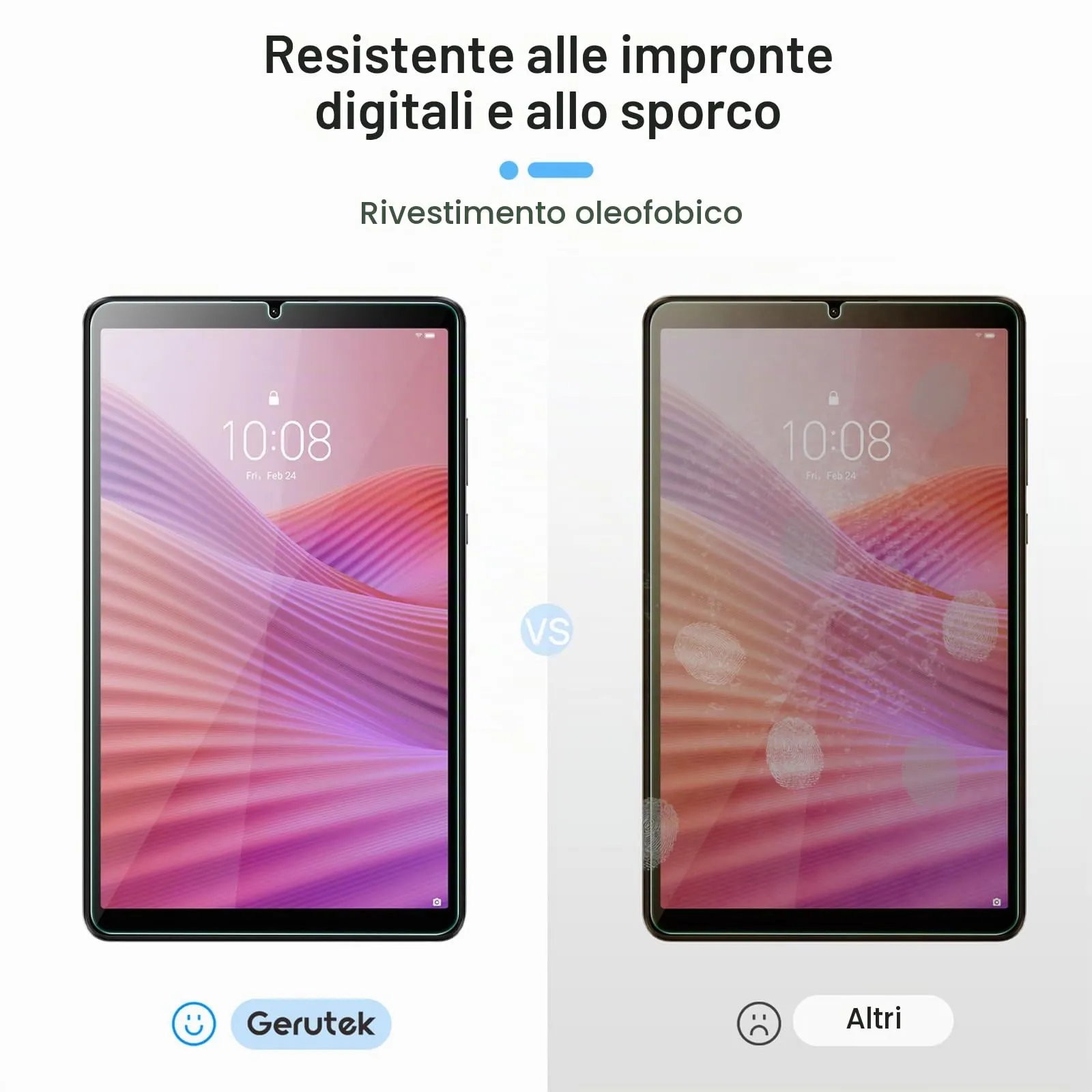 Gerutek 2 Pezzi Pellicola Protettiva per Lenovo Tab One/Tab K9 8.7'' 2025 - immagine 5