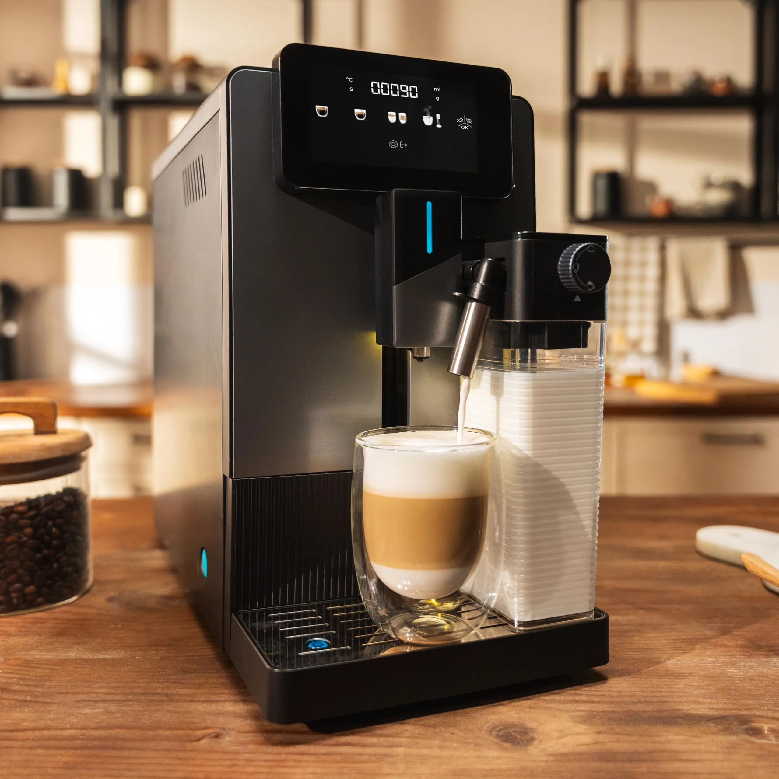 Cecotec Macchina da Caffè Superautomatica Cremmaet Latte. 1350W, 19Bar, Thermoblock, 6 Bevande, Vaporizzatore, 5 Livelli Macinatura, Serbatoio Caffé 150g, Latte 400ml, Acqua 1.1L, Pannello Tattile - immagine 4