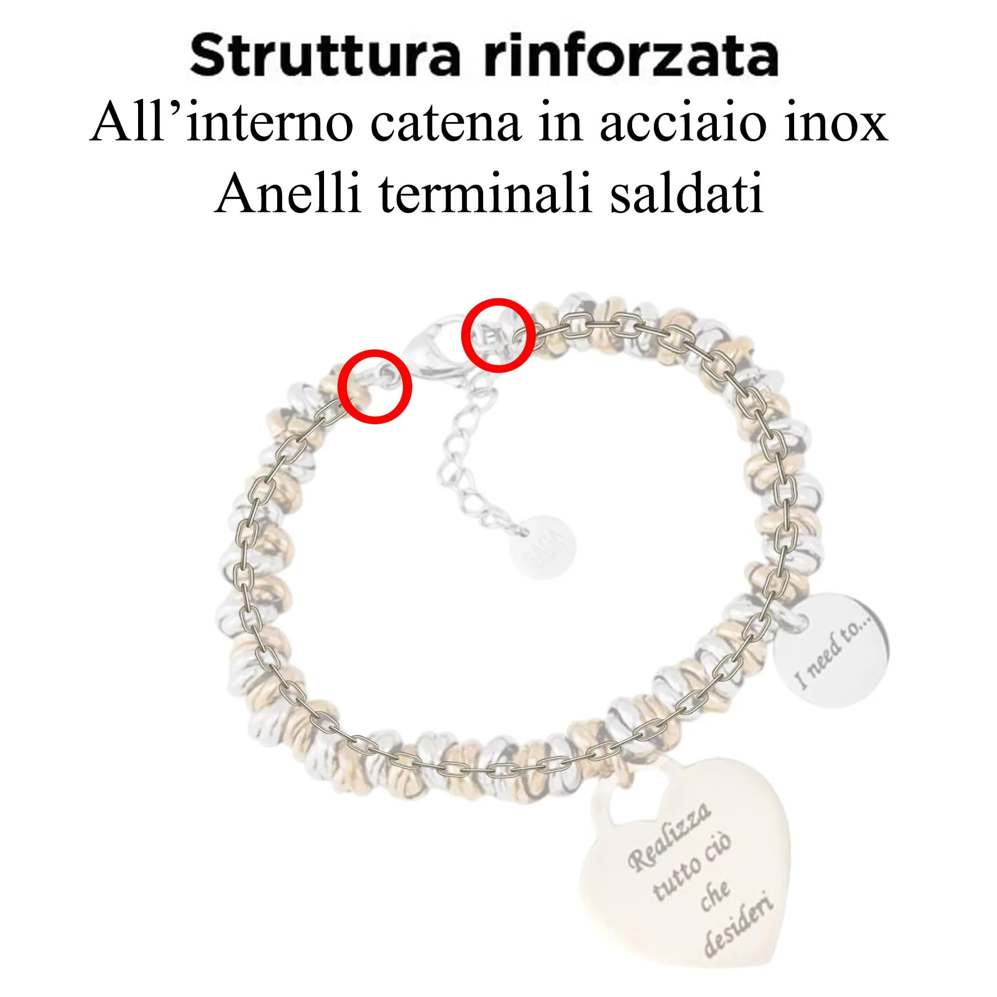 SAGA GIOIELLI® Bracciale donna I need to...Collections Protezione, Fortuna, Buoni Auspici, Amore (REALIZZA TUTTO CIO' CHE DESIDERI) - immagine 2