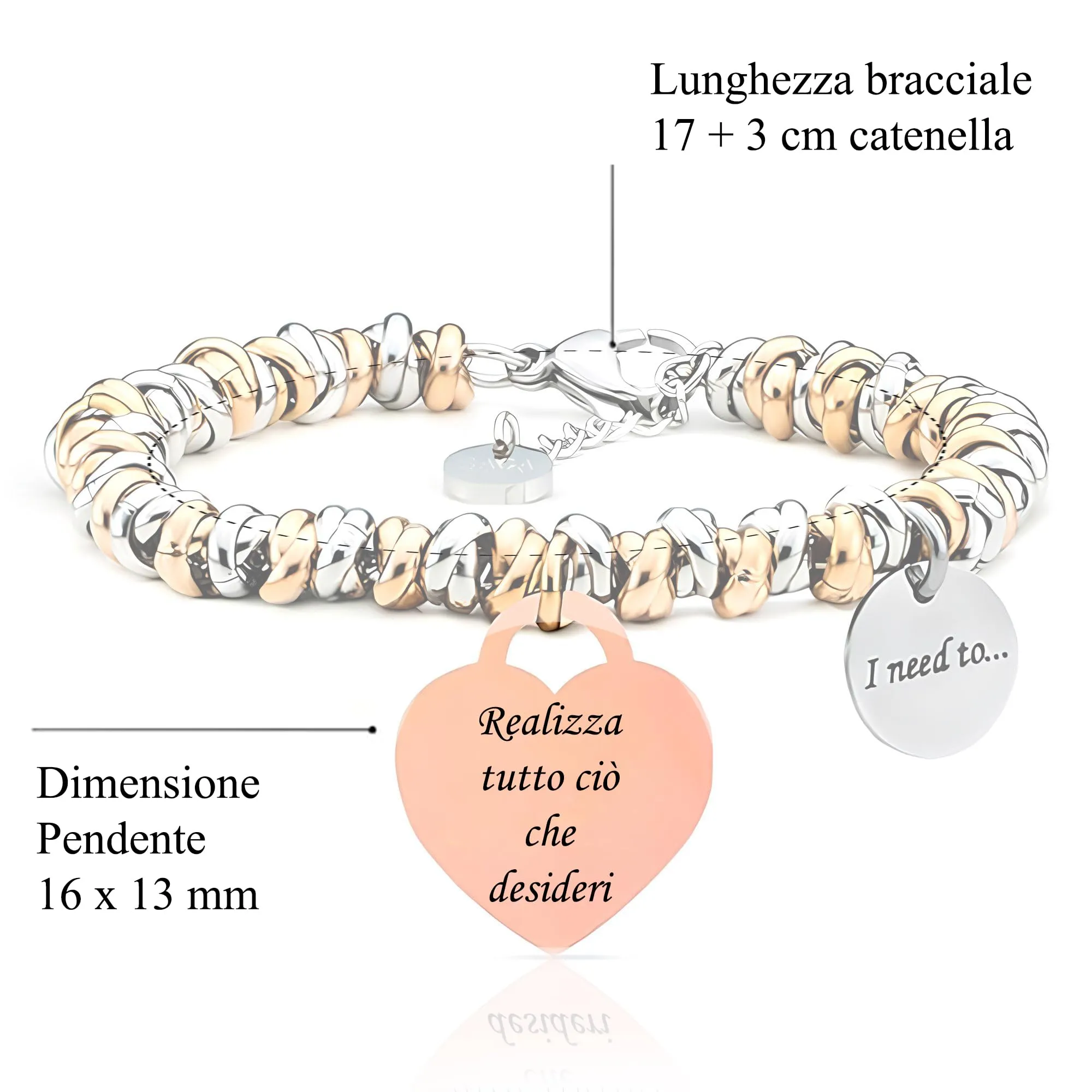 SAGA GIOIELLI® Bracciale donna I need to...Collections Protezione, Fortuna, Buoni Auspici, Amore (REALIZZA TUTTO CIO' CHE DESIDERI) - immagine 3