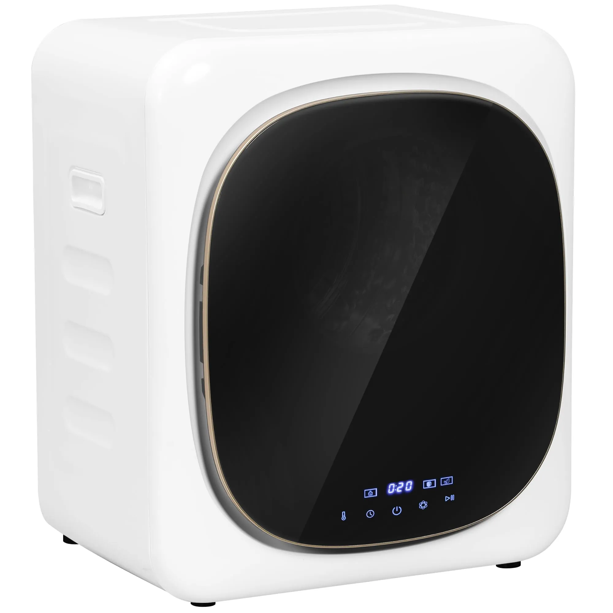 HOMCOM Mini Asciugatrice Portatile 2.5kg 6 Programmi Display Touch Bianco - immagine 1