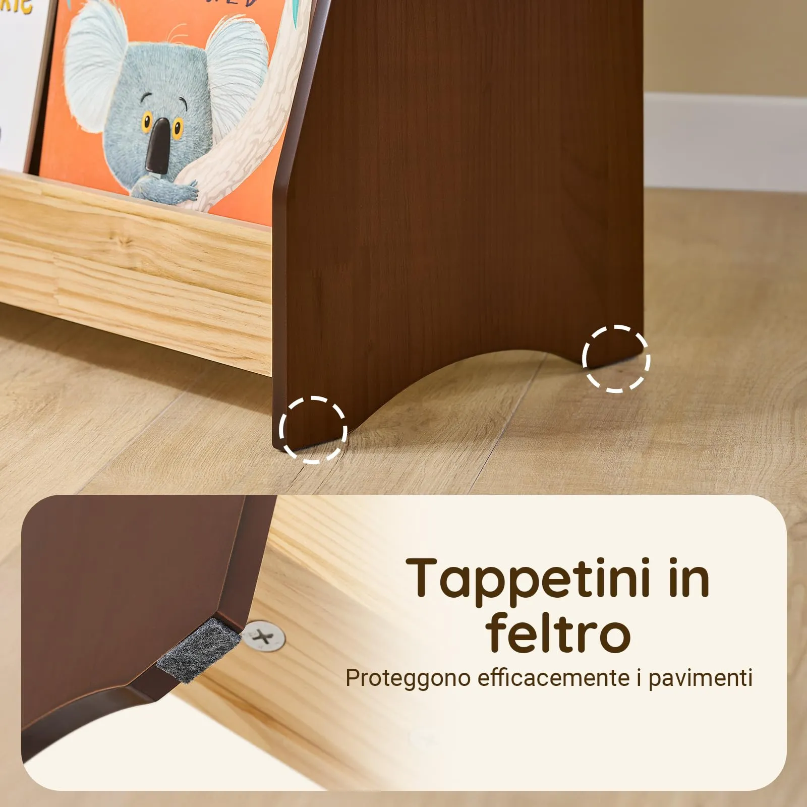 SoBuy Libreria Montessoriana per Bambini a 4 Ripiani 91x30x89 cm Cameretta - immagine 2