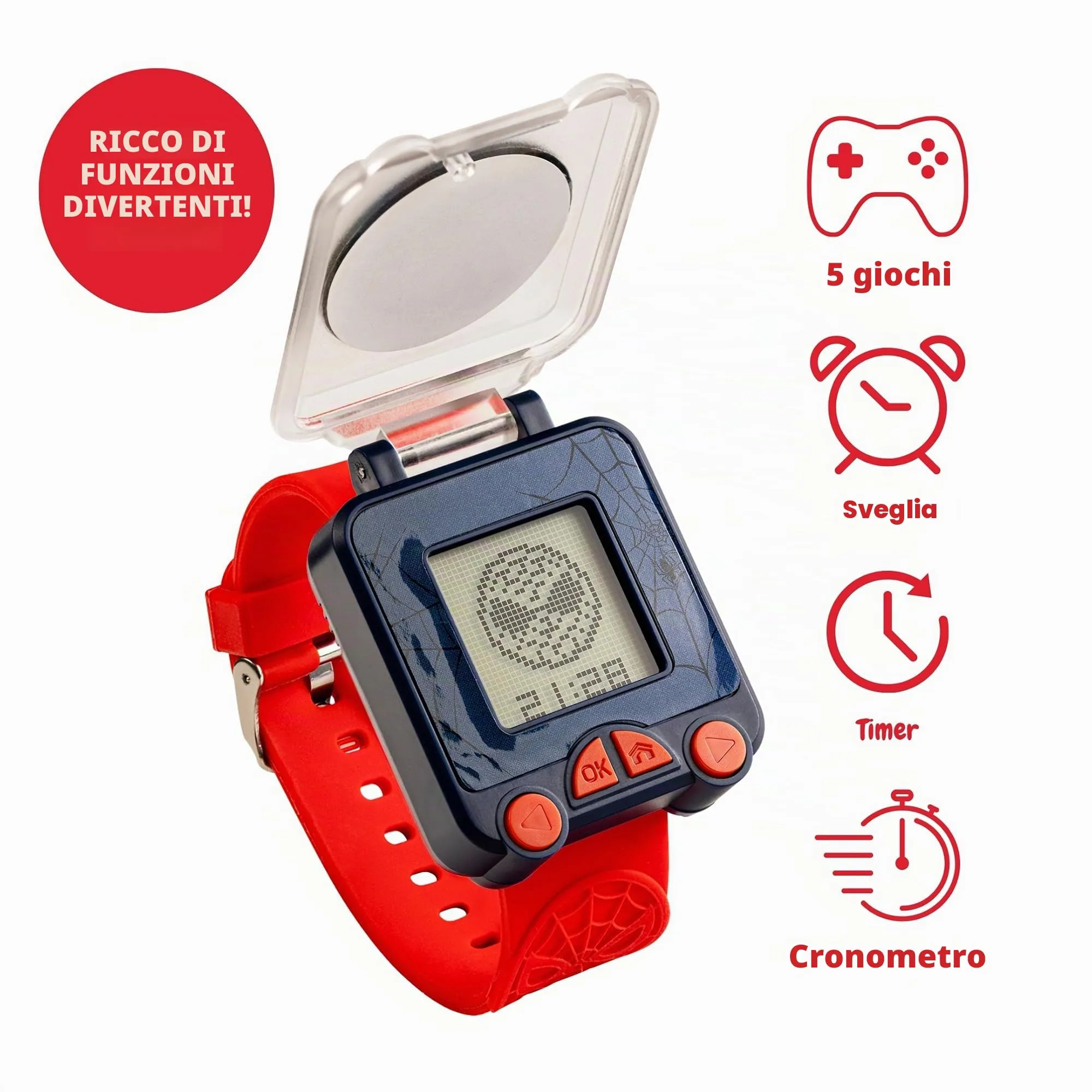 Spiderman SPD4753ARG - Orologio per l'apprendimento con cinturino rosso - immagine 2