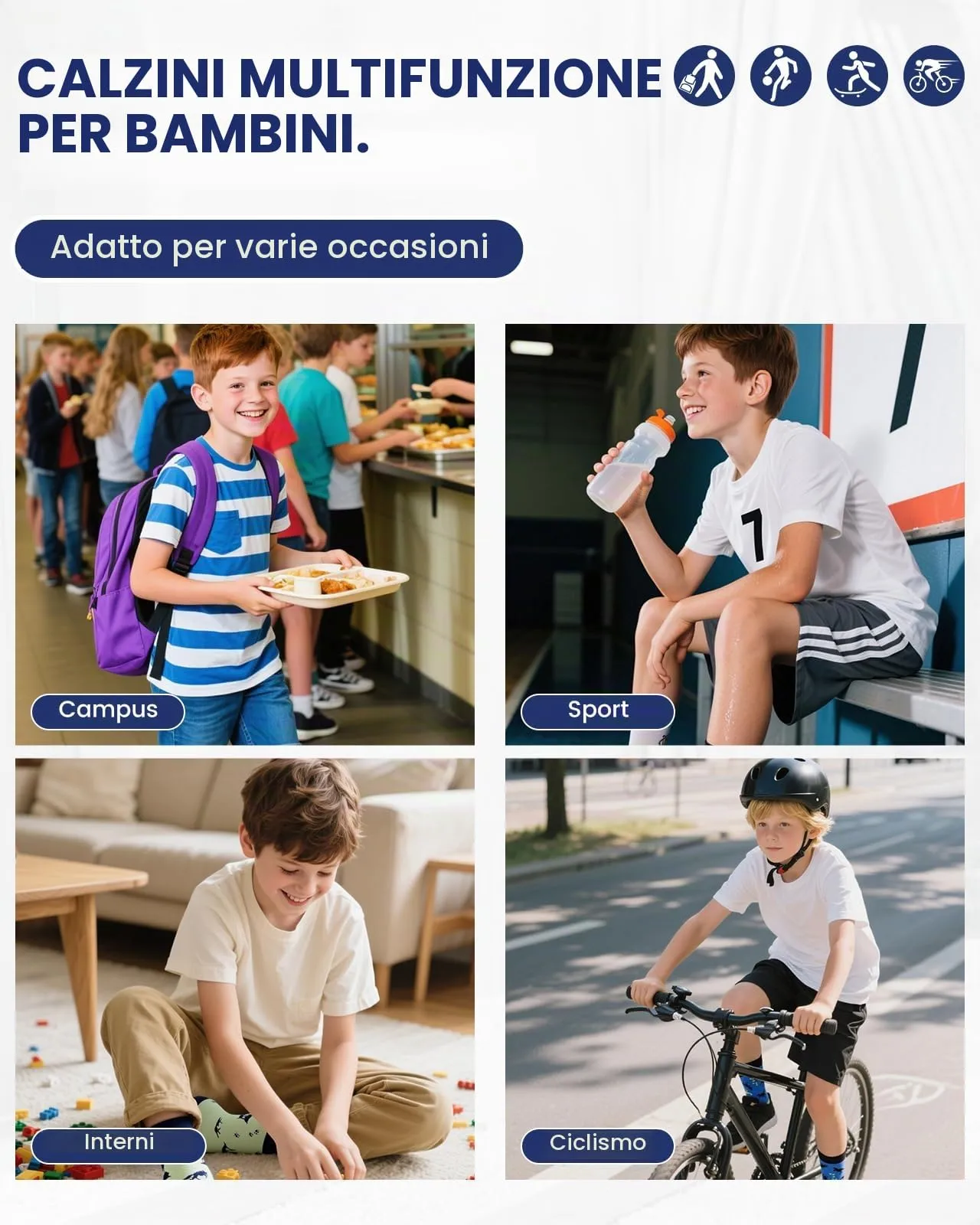 Kyopp 10 Paia Calzini per Bambini e Ragazze e Ragazzi Divertenti Calzini Animali in Cotone Unisex per Crew Socks 21-37 - immagine 2