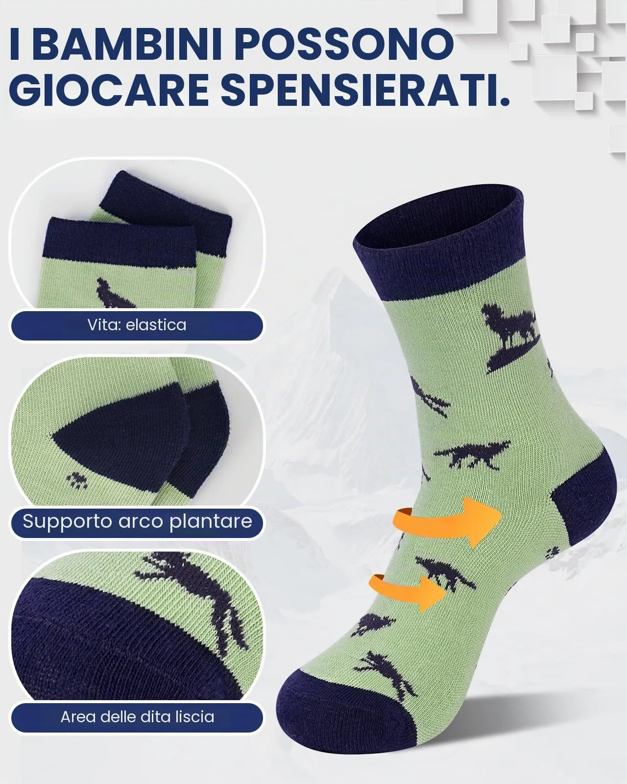 Kyopp 10 Paia Calzini per Bambini e Ragazze e Ragazzi Divertenti Calzini Animali in Cotone Unisex per Crew Socks 21-37 - immagine 4