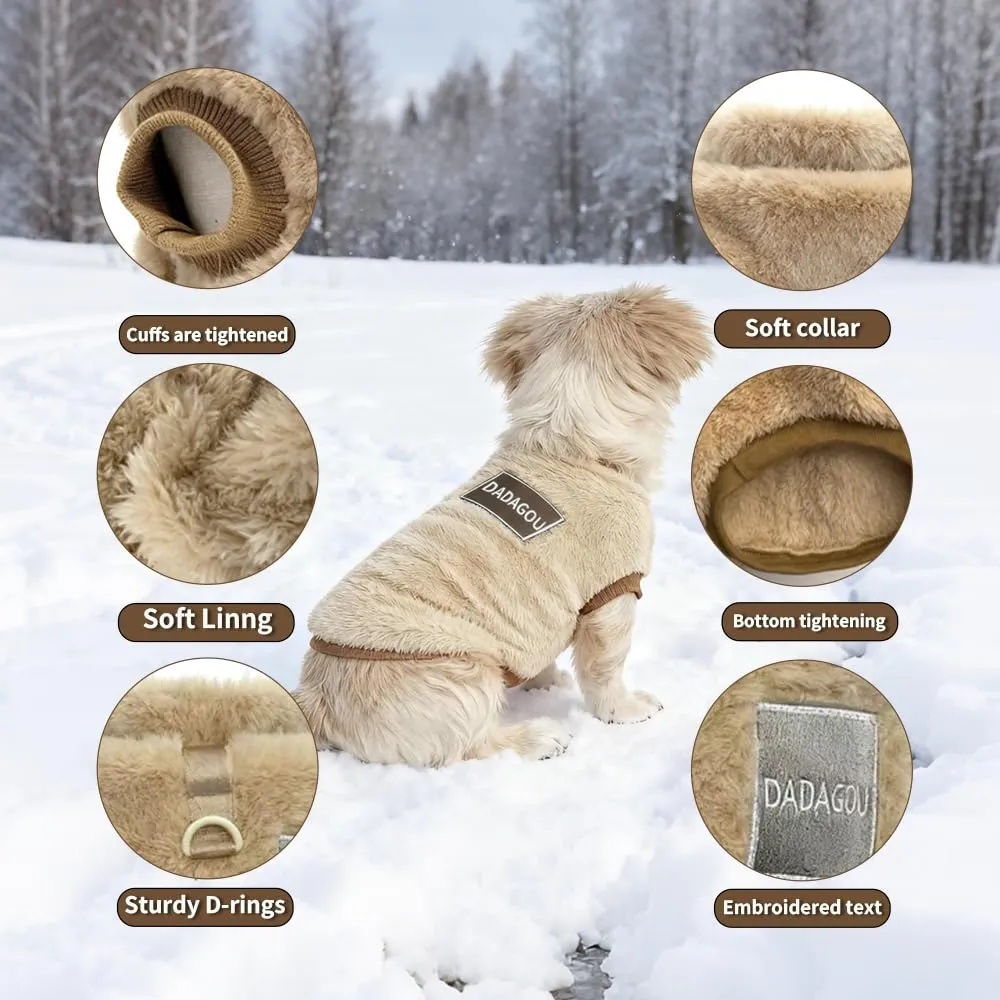 Maglione Cane Taglia Piccola, yisight Vestiti per Cani Piccoli con Anello a D, Vestiti in Pile Cane, Vestiti Caldi perr Animali Domestici, Antivento per Esterno, per Chihuahua Yorkie - immagine 5