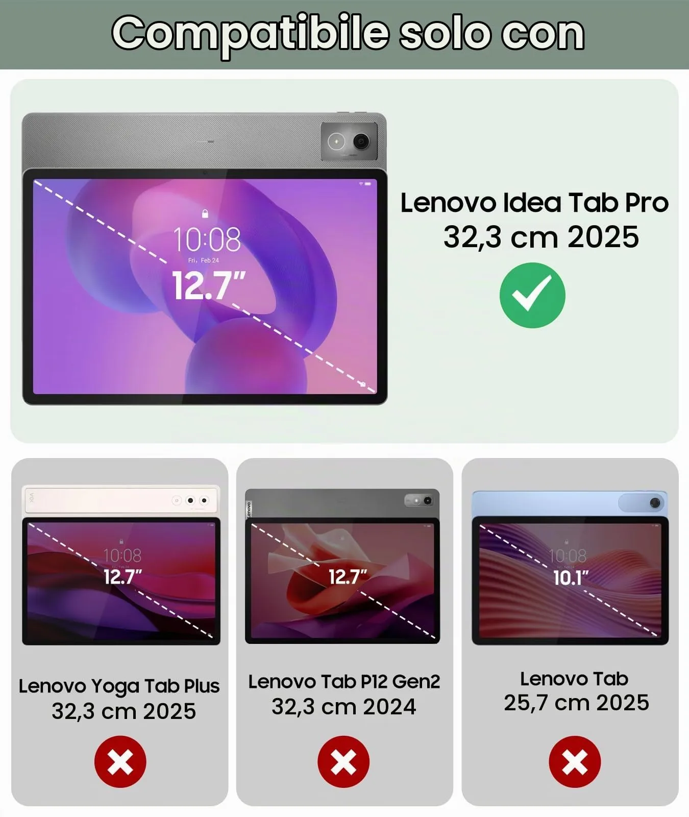 MoKo Cover per Lenovo Idea Tab Pro 12,7" 2025 con Porta Penna, Grigio - immagine 2
