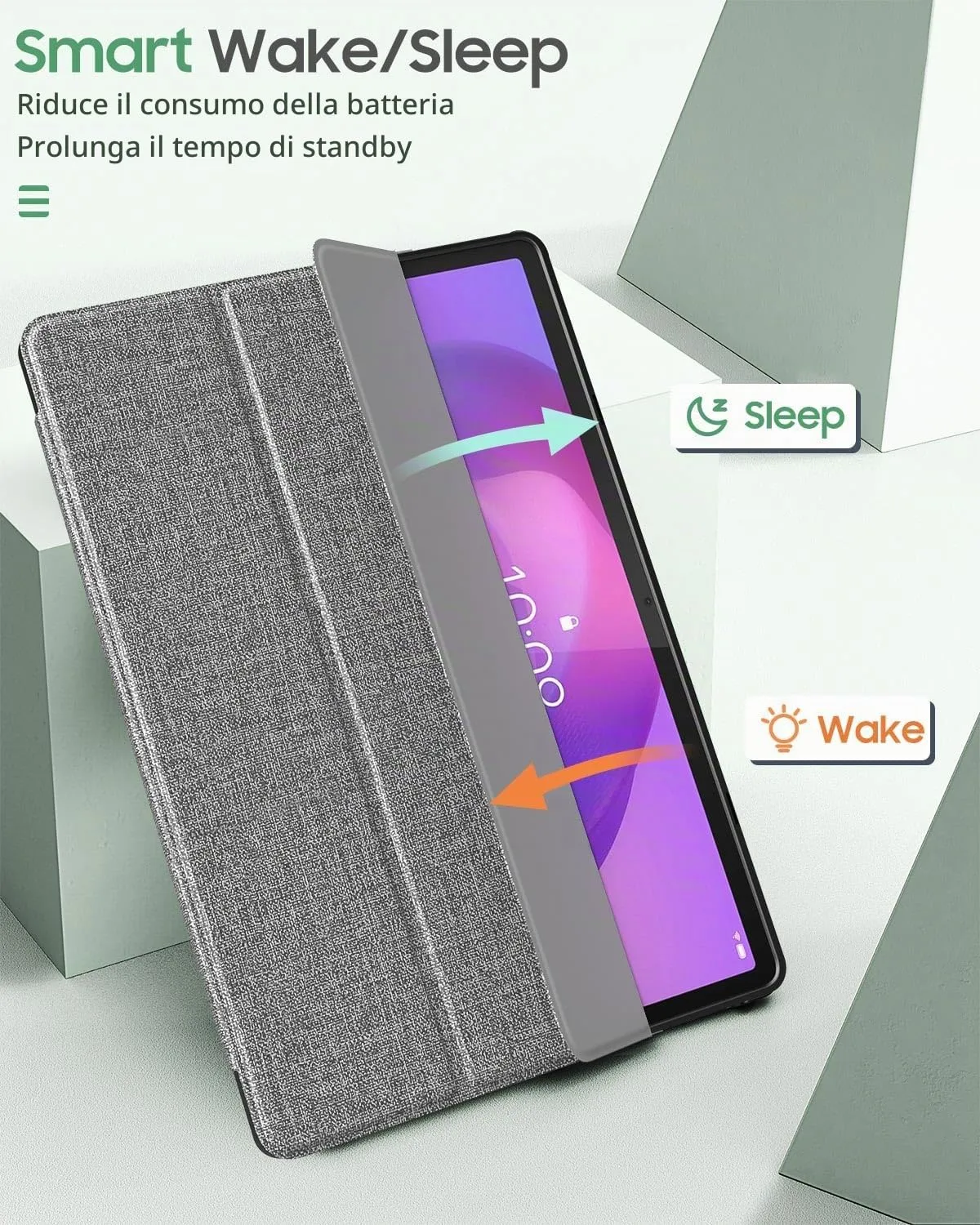 MoKo Cover per Lenovo Idea Tab Pro 12,7" 2025 con Porta Penna, Grigio - immagine 8