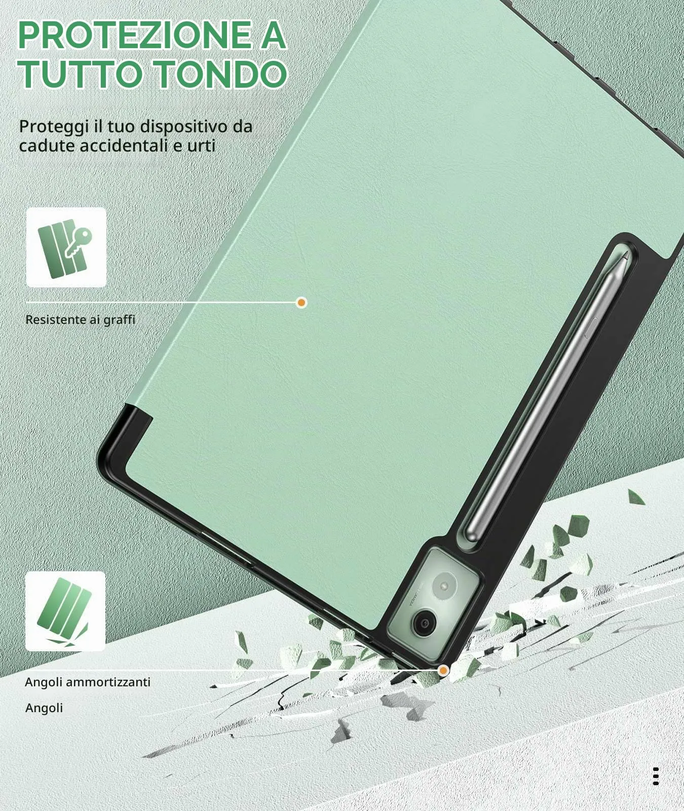 MoKo Cover per Lenovo Idea Tab Pro 12,7" 2025 con Porta Penna,Seafoam Green - immagine 5
