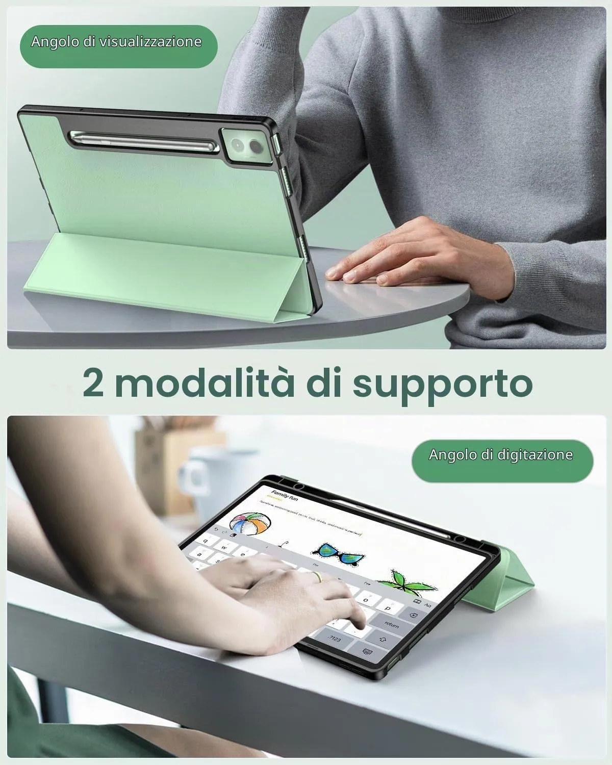 MoKo Cover per Lenovo Idea Tab Pro 12,7" 2025 con Porta Penna,Seafoam Green - immagine 6
